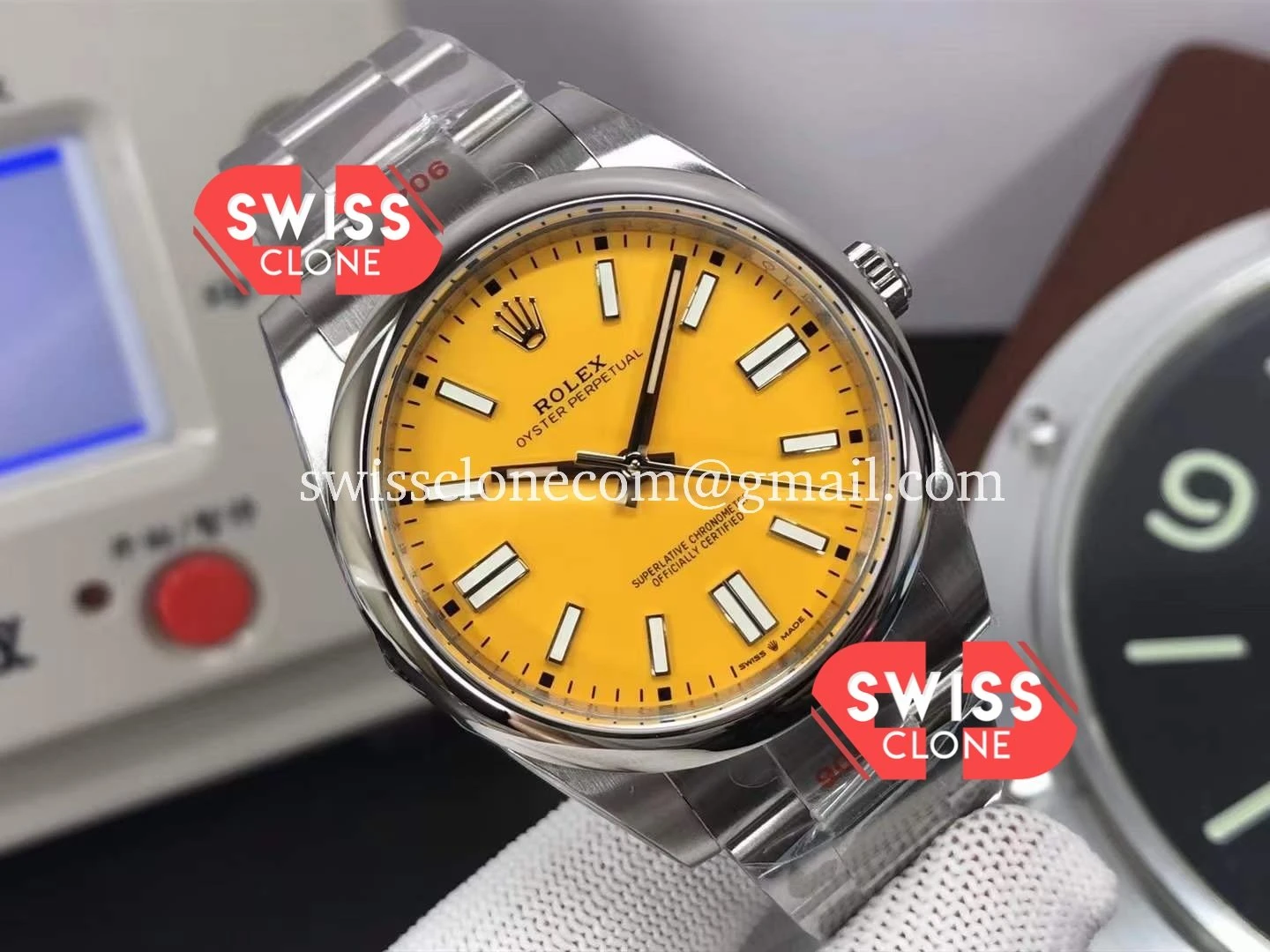 Rolex Oyster Perpetual 41MM Yellow Dial REF#124300 Cal.3230 1:1 Super Clone - Bezel & Case Profile