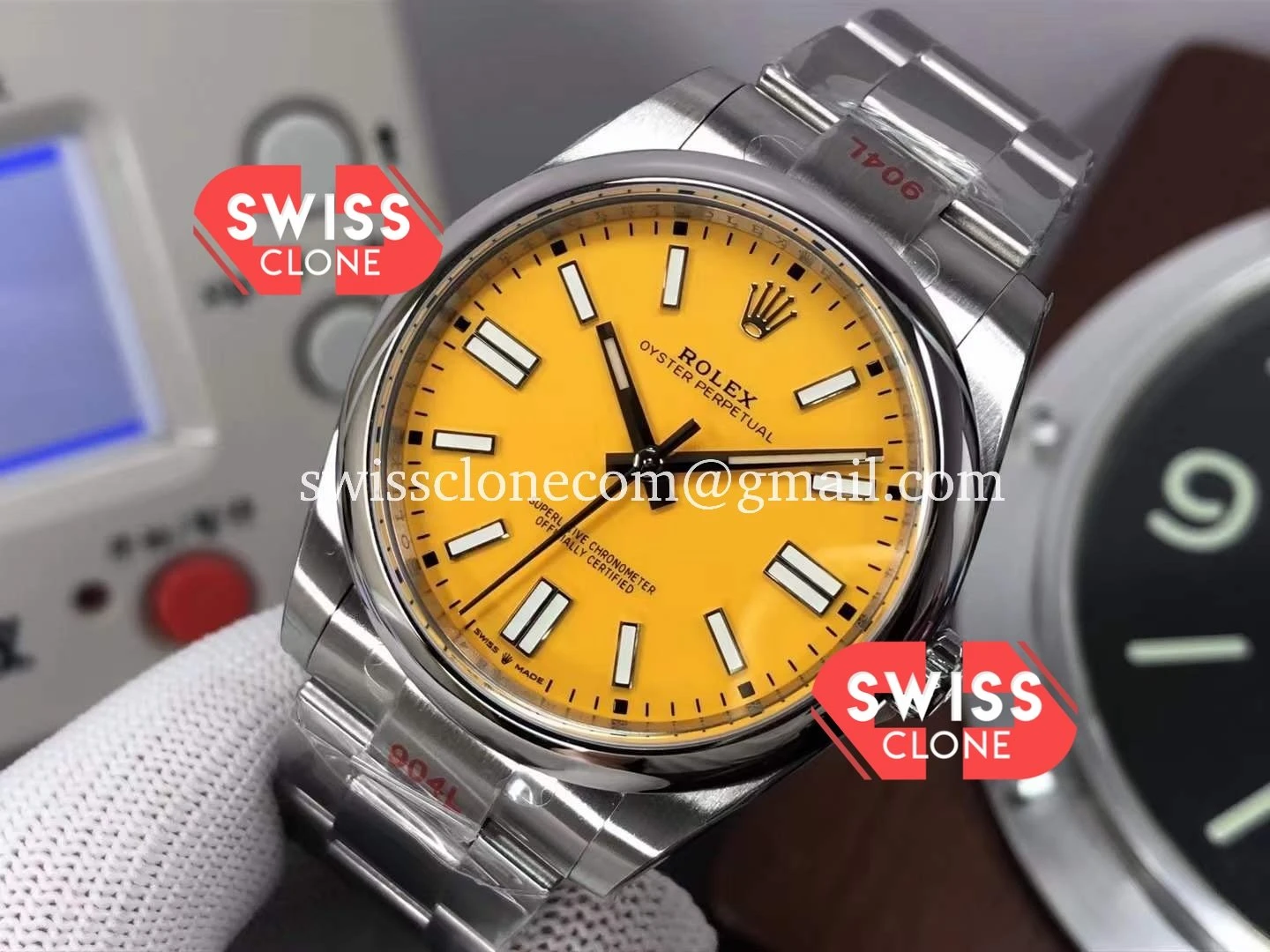 Rolex Oyster Perpetual 41MM Yellow Dial REF#124300 Cal.3230 1:1 Super Clone - Caseback & Cloned Calibre Movement