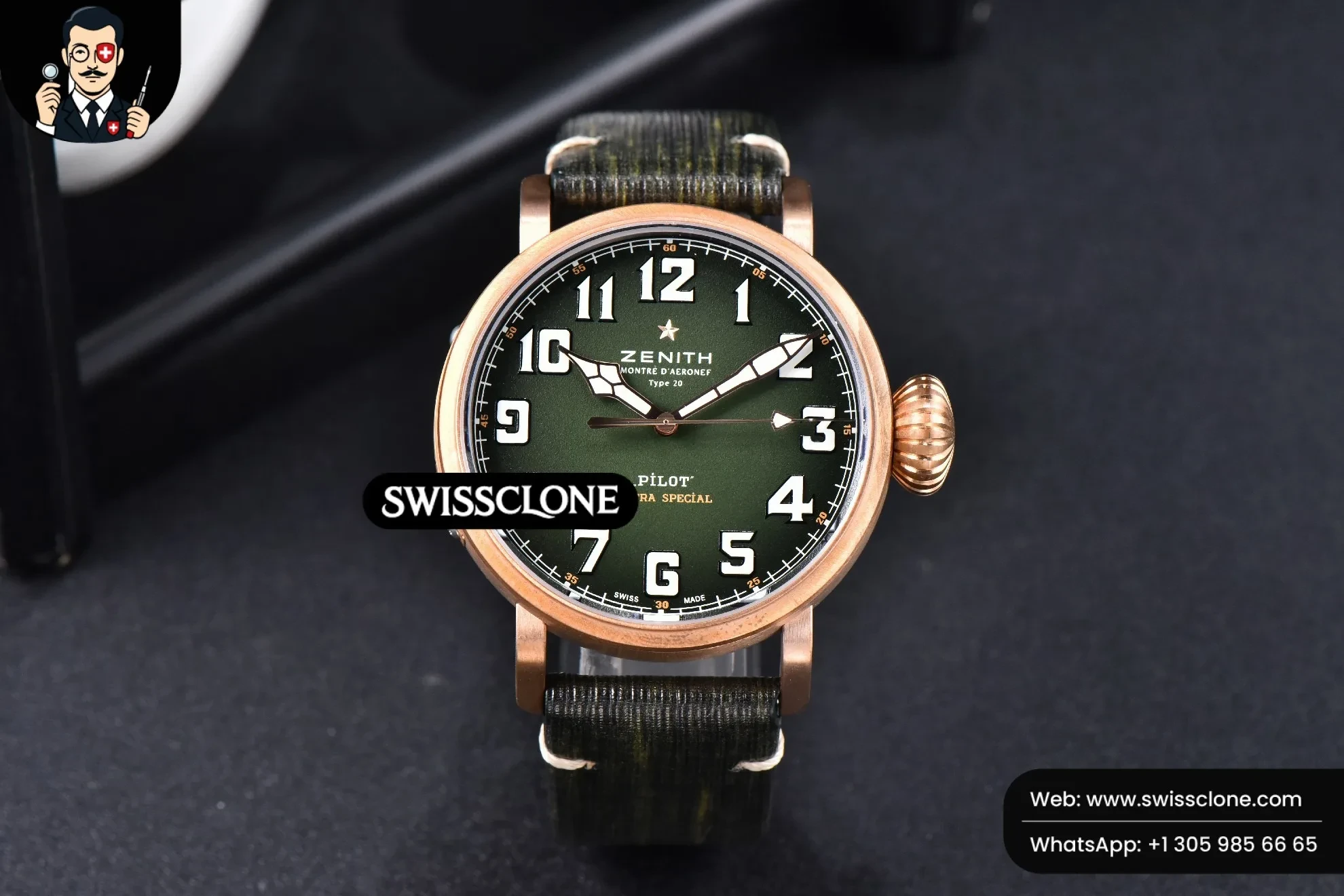 Pilot Type 20 Extra Special Bronze XF 45mm Green Dial Green Leather