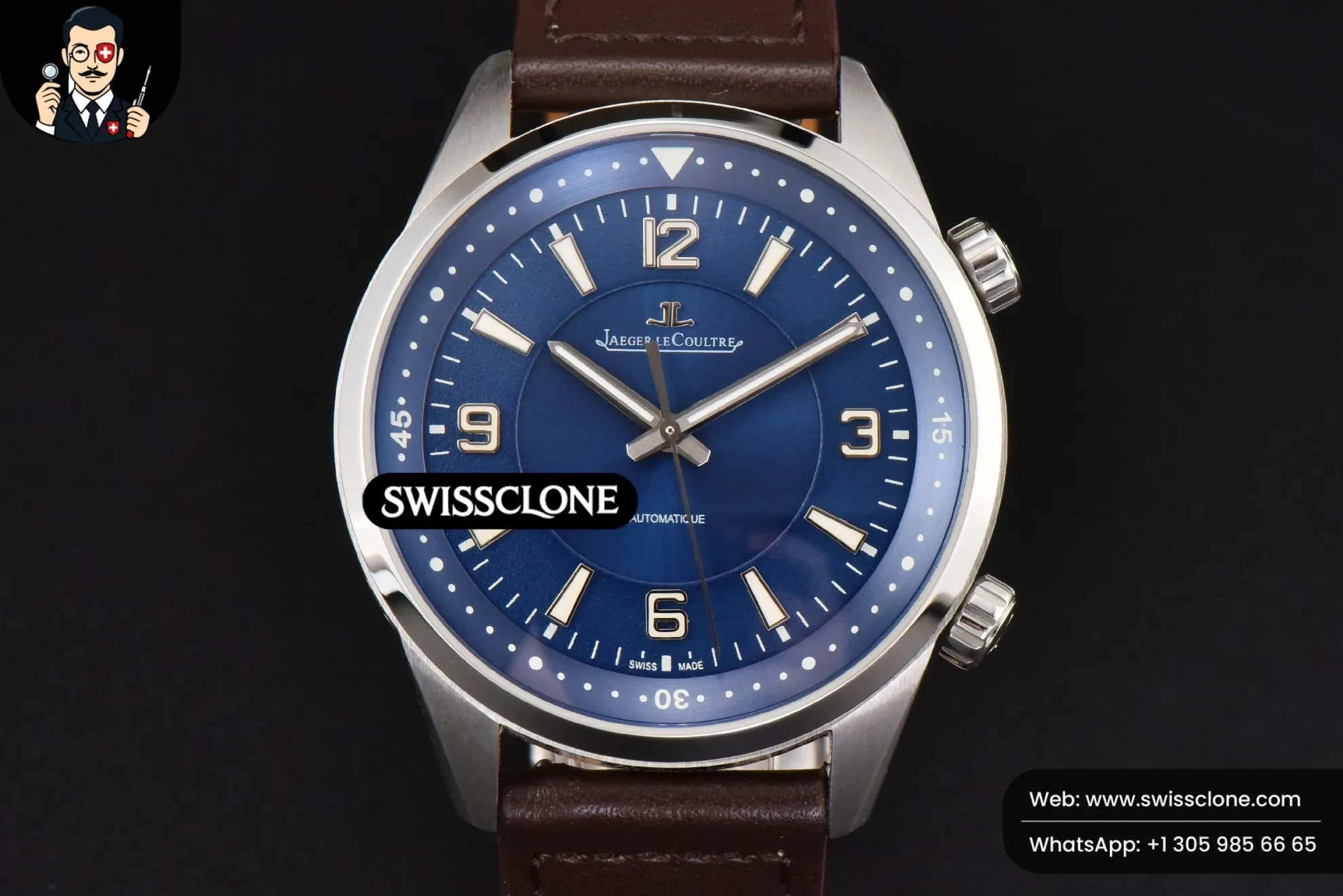 Polaris Geographic 40mm LTF Blue Dial Black Leather 9015