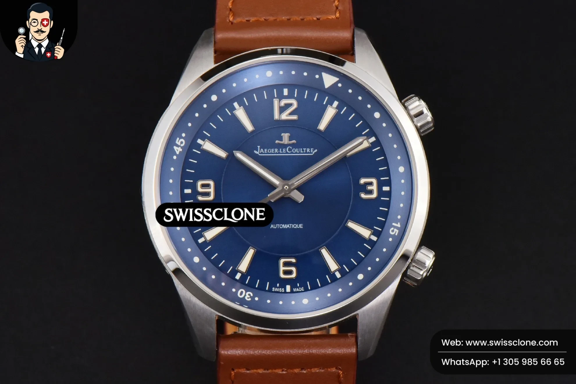 Polaris Geographic 40mm LTF Blue Dial Brown Leather 9015