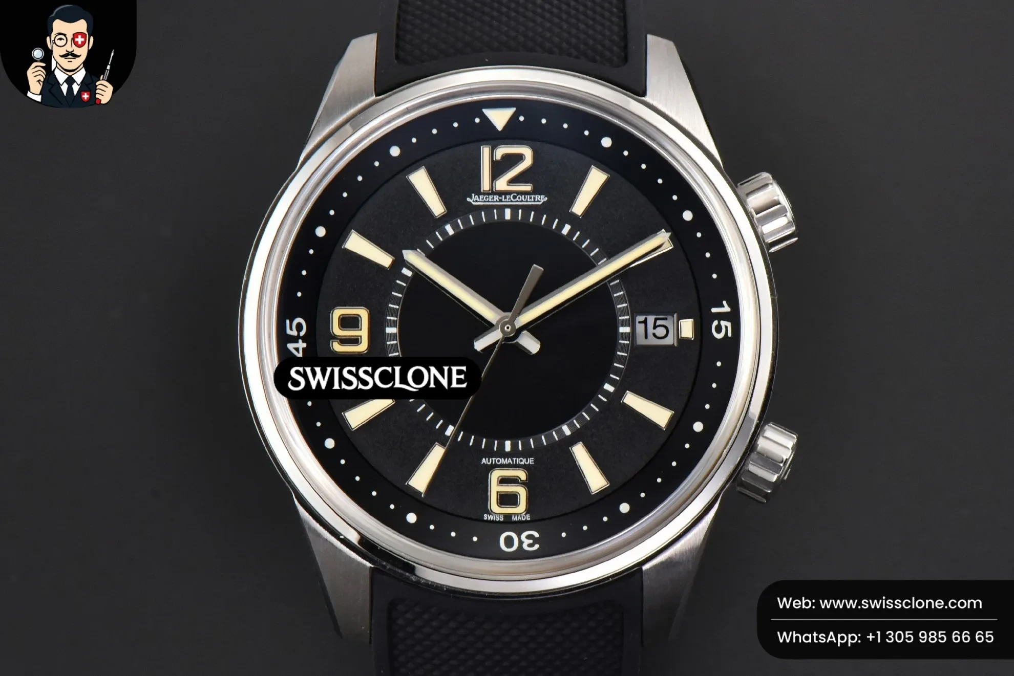 Polaris Geographic 42mm JQKF Black Dial Black Rubber