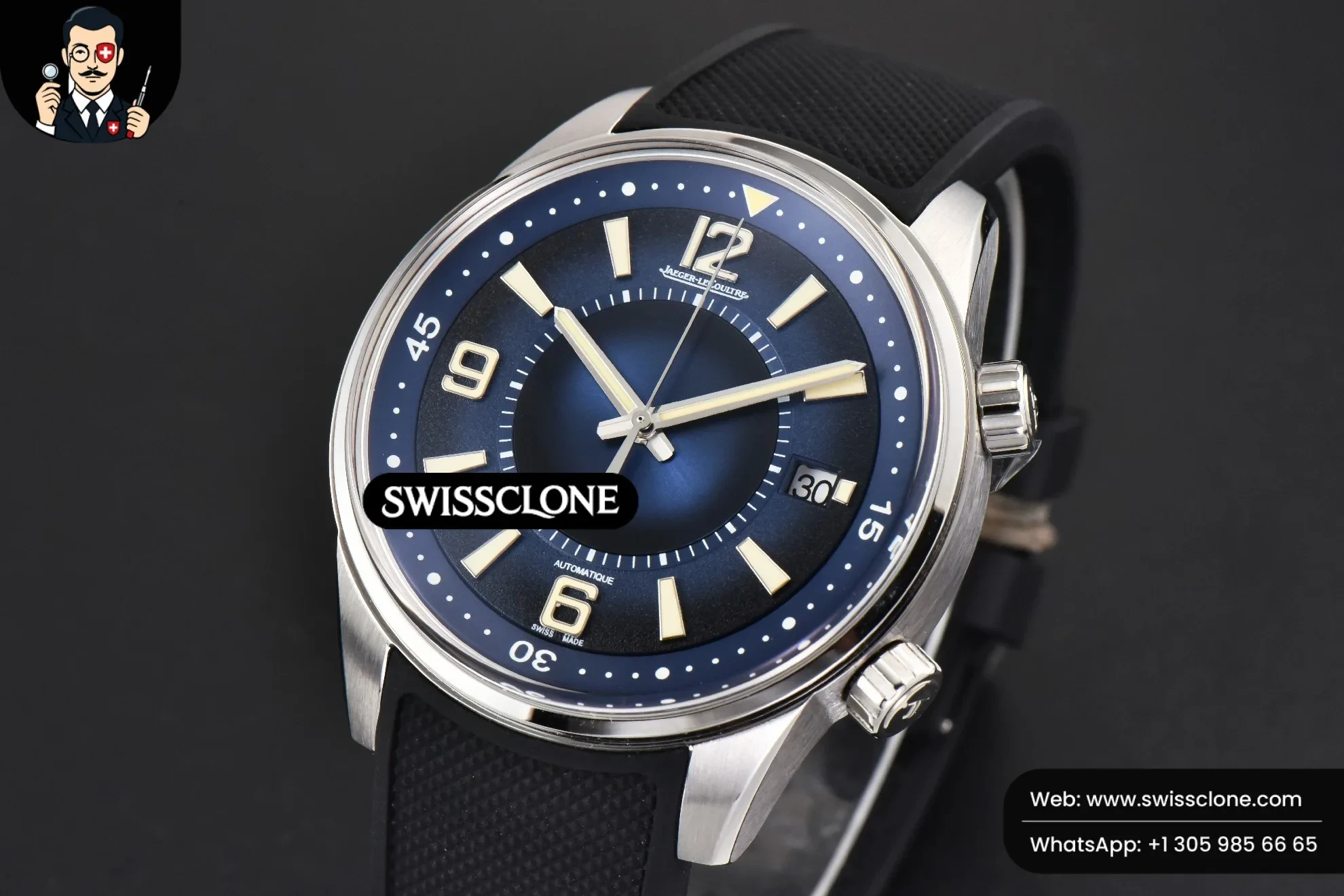 Rolex Polaris Geographic 42mm JQKF Blue Dial Black Rubber 1:1 Super Clone - Bezel & Case Profile