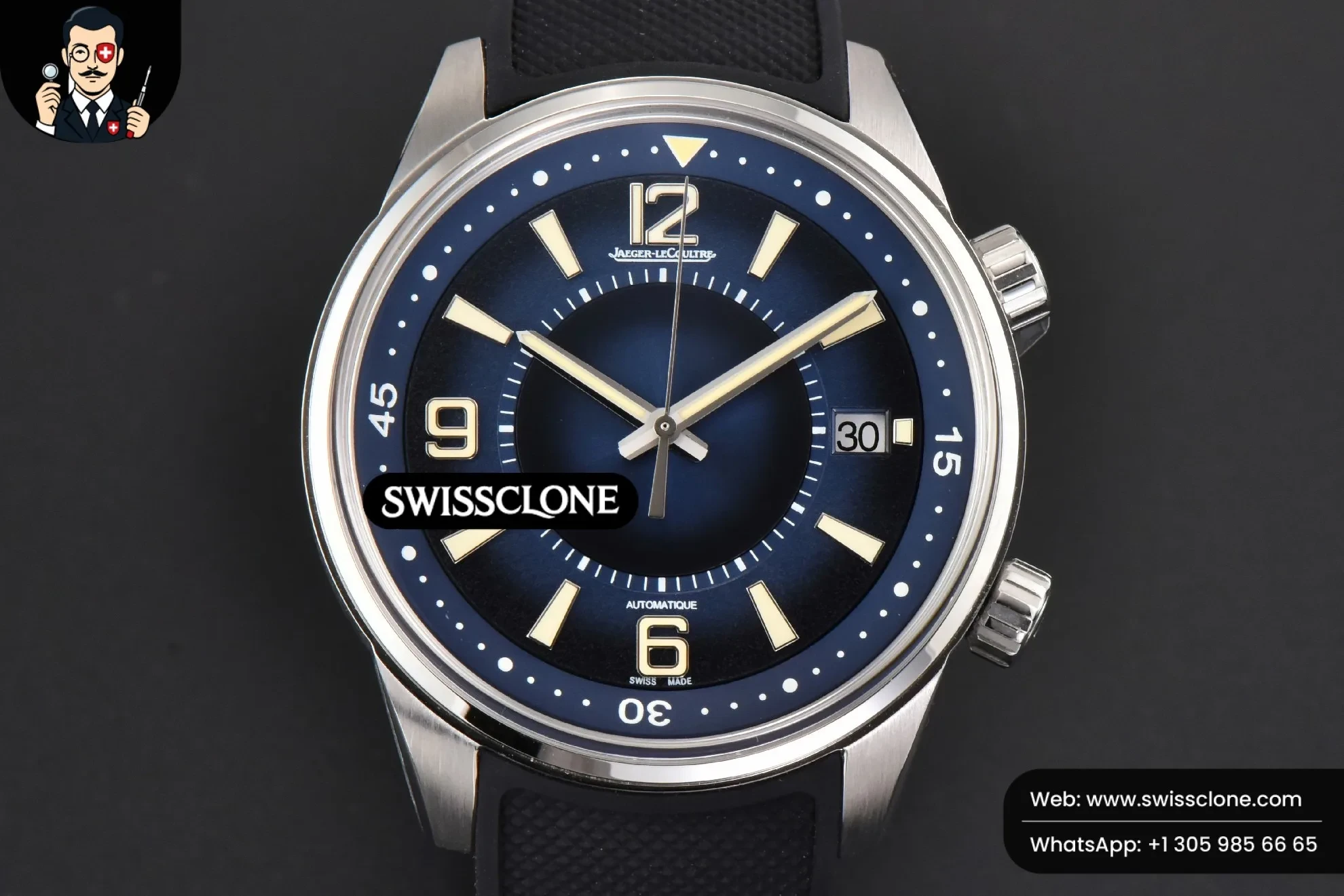 Polaris Geographic 42mm JQKF Blue Dial Black Rubber