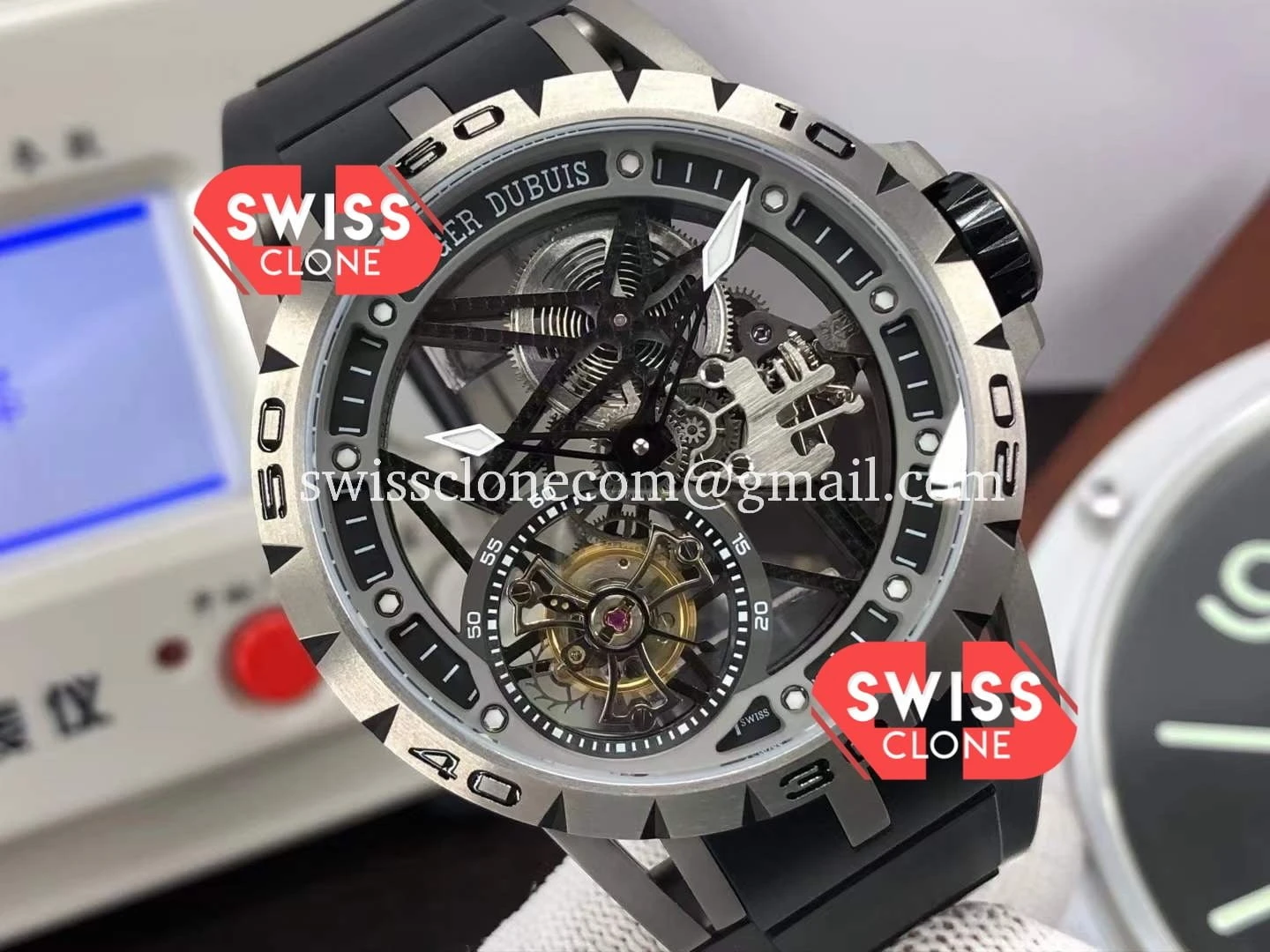 Rolex Roger Dubuis Excalibur Spider Flying Tourbillon 1:1 Super Clone - Dial Macro Close-Up