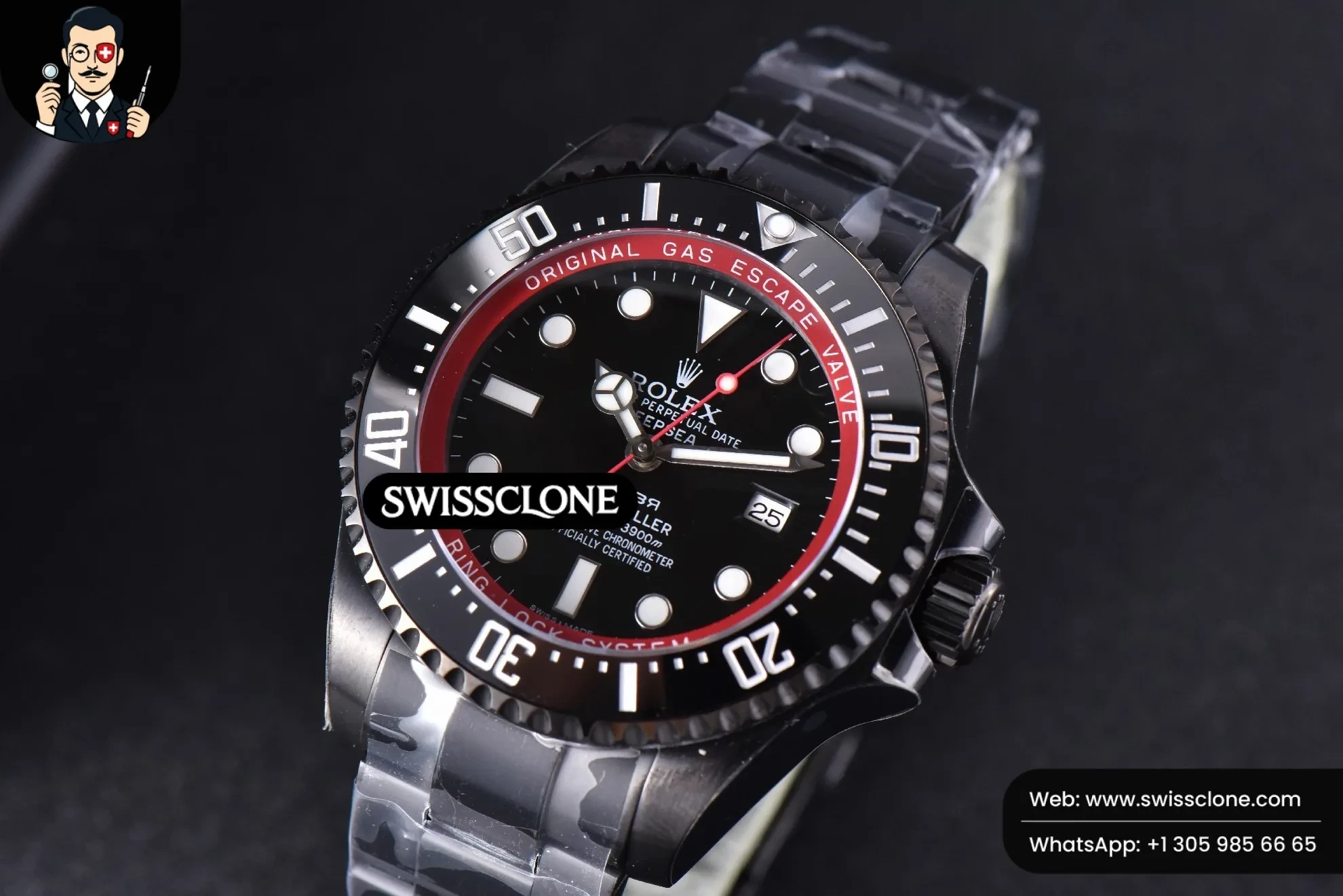 Rolex Sea Dweller 116660 Bamford PVD 44mm VRF Black Dial PVD 1:1 Super Clone - Bezel & Case Profile