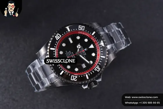 Rolex Sea Dweller 116660 Bamford PVD 44mm VRF Black Dial PVD 1:1 Super Clone - Dial Macro Close-Up