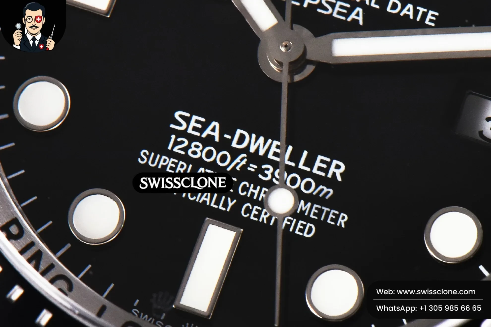 Rolex Sea Dweller 44mm 126660 CSF Challenge Black Dial VR3235 1:1 Super Clone - Lateral Case Thickness Profile