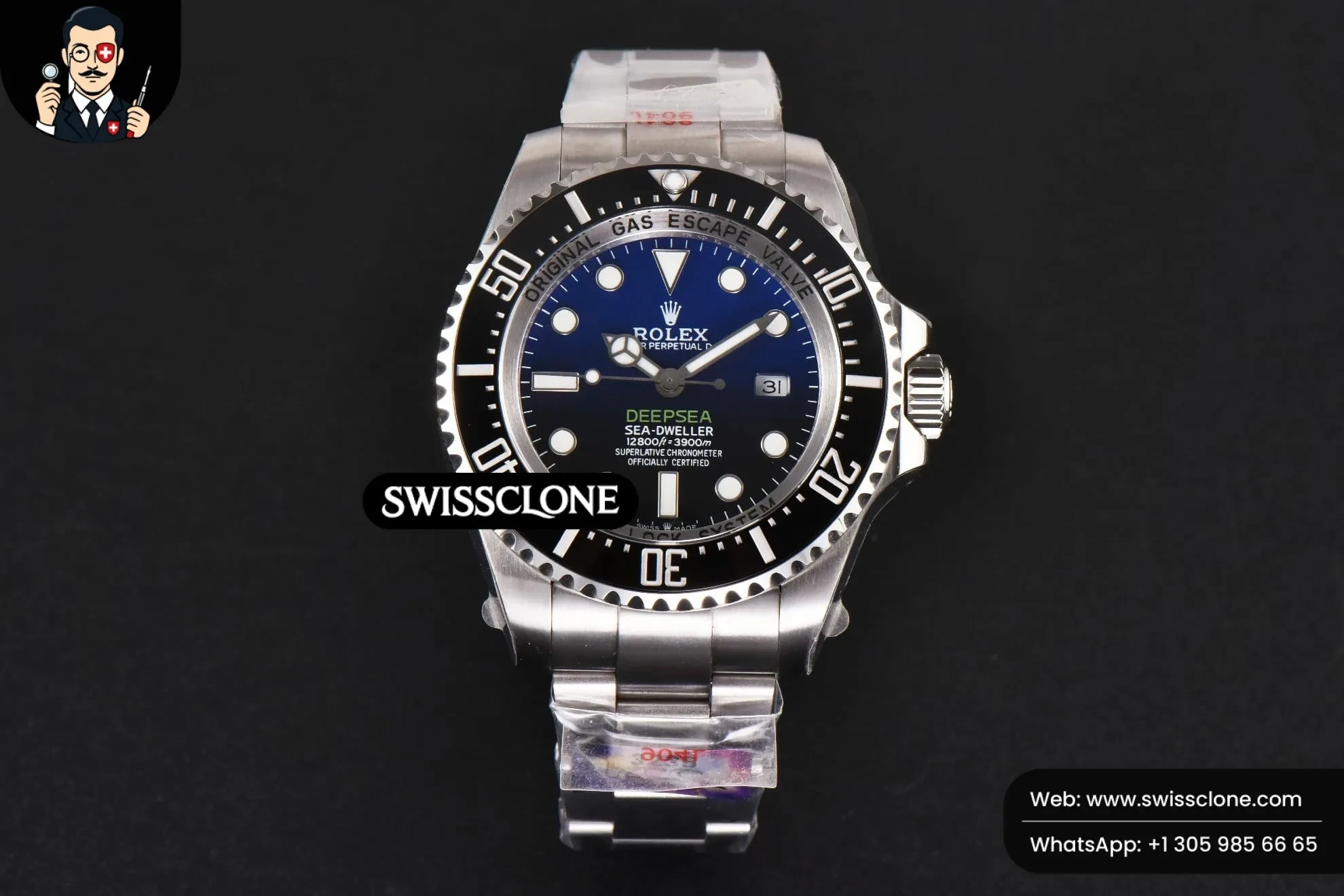 Rolex Sea Dweller 44mm 126660 CSF ‘D Blue’ Dial VR3235 1:1 Super Clone Det - Dial Macro Close-Up
