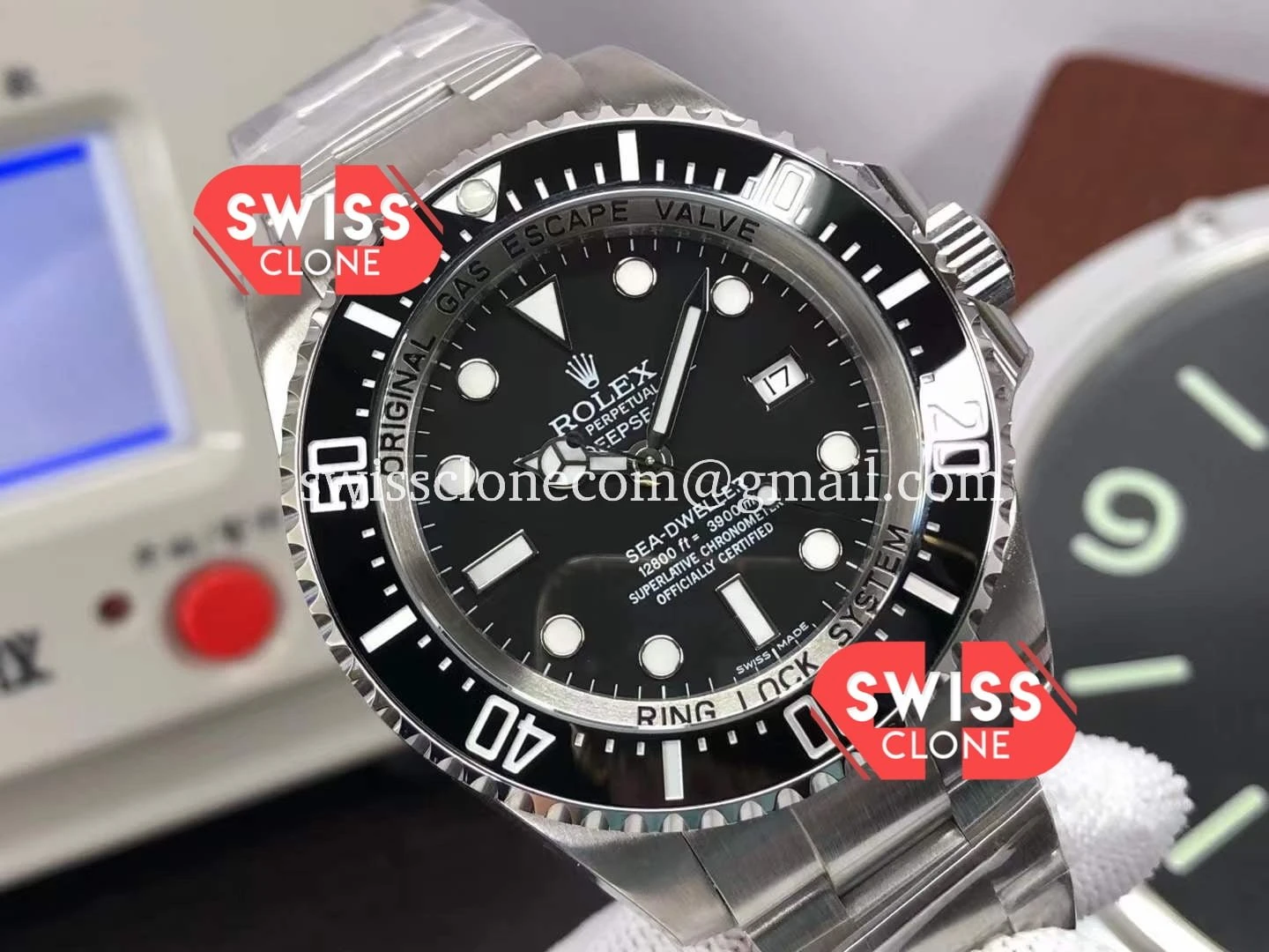 Rolex Sea Dweller Deepsea Black 116660 2017 1:1 Super Clone - Dial Macro Close-Up