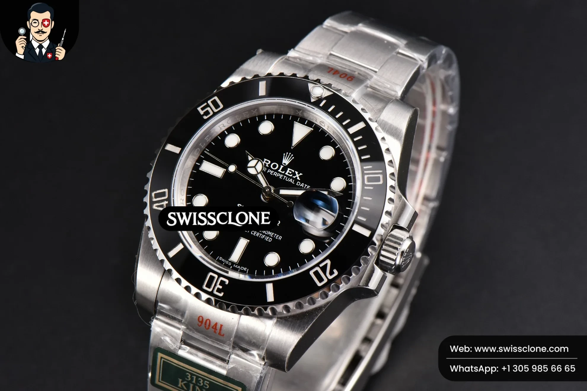 Rolex Submariner 116610 LN 40m King Black Ceramic Black Dial VS3135 1:1 Super Clone - Bezel & Case Profile