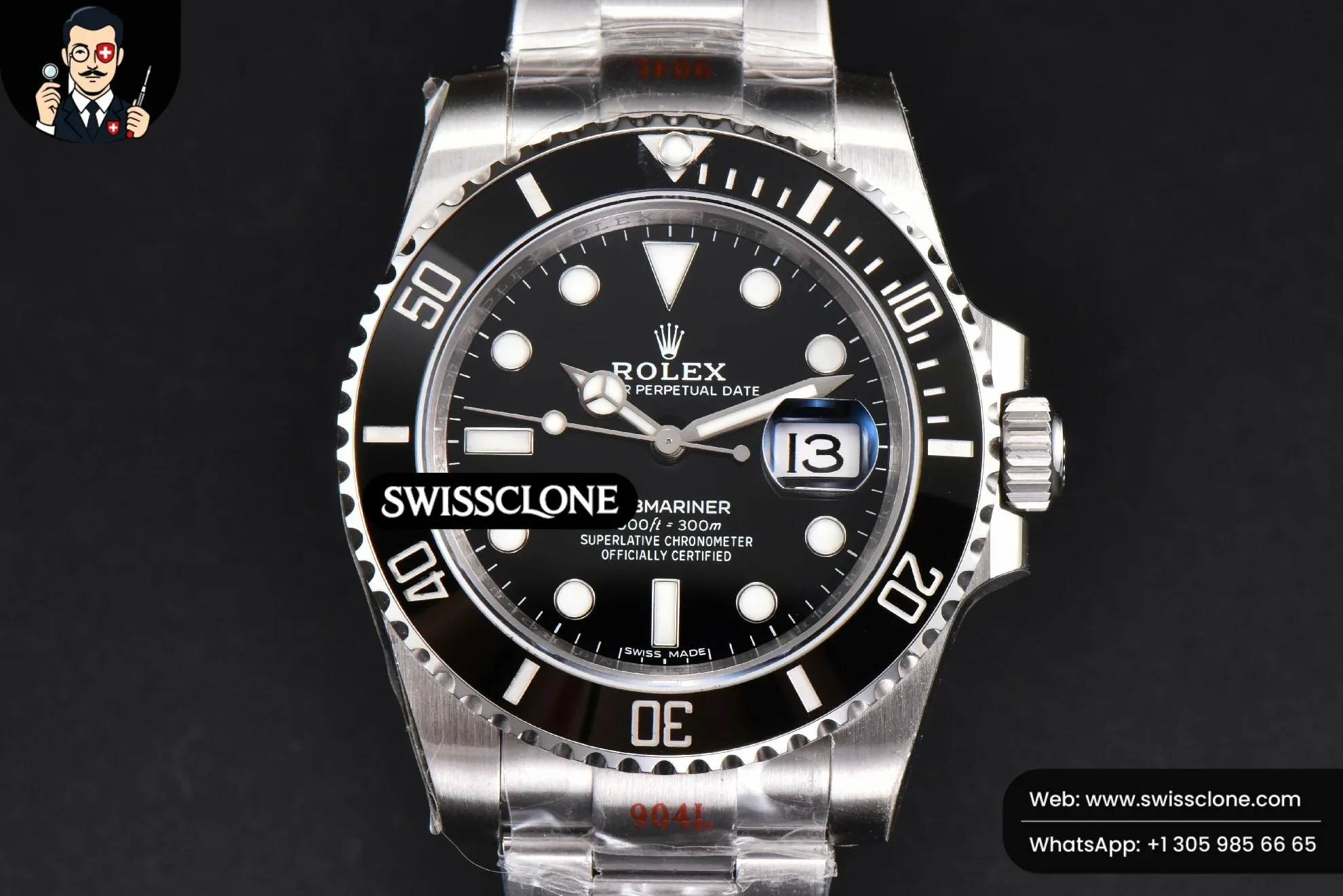 Rolex Submariner 116610 LN 40m King Black Ceramic Black Dial VS3135