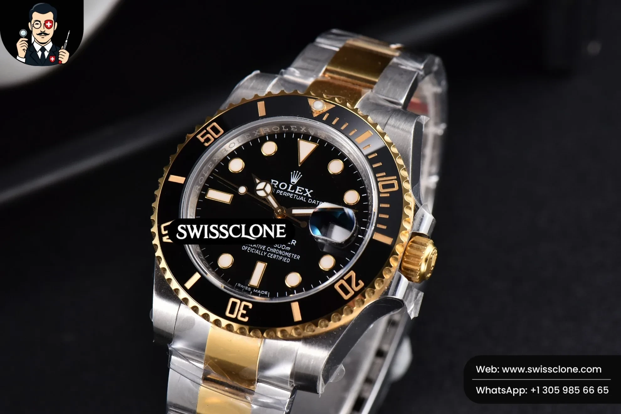 Rolex Submariner 116613 LN 904L 40mm Black Ceramic YG/SS VS3135 1:1 Super Clone - Bezel & Case Profile