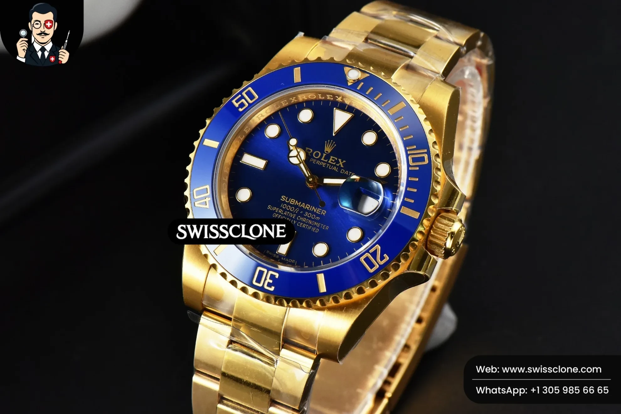 Rolex Submariner 116618 LB 40mm Blue Dial VS3130 1:1 Super Clone - Bezel & Case Profile