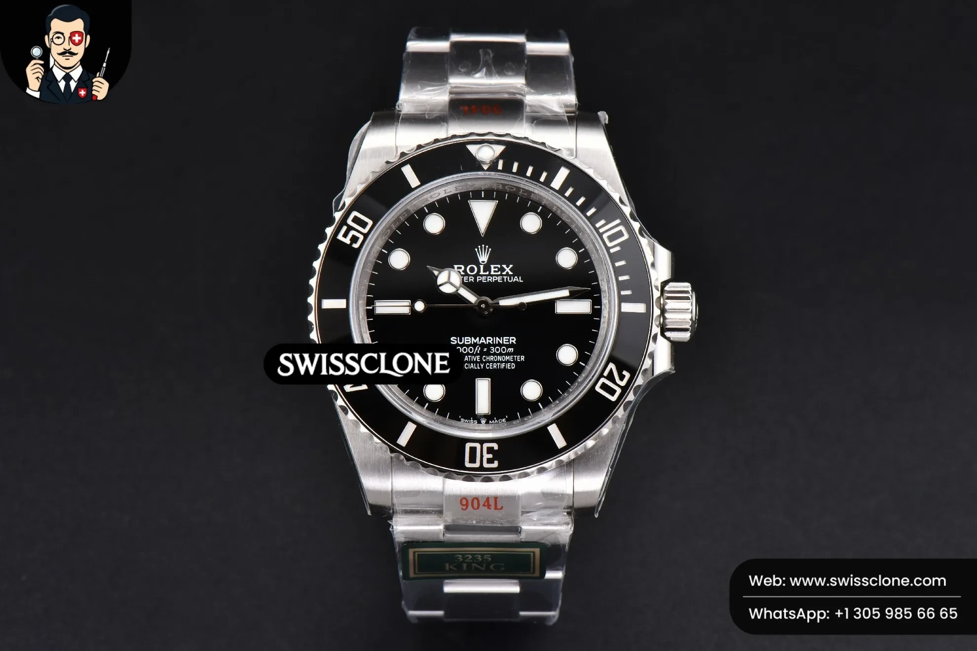 Rolex Submariner 124060 LN No Date 41mm King VR3230 1:1 Super Clone - Dial Macro Close-Up