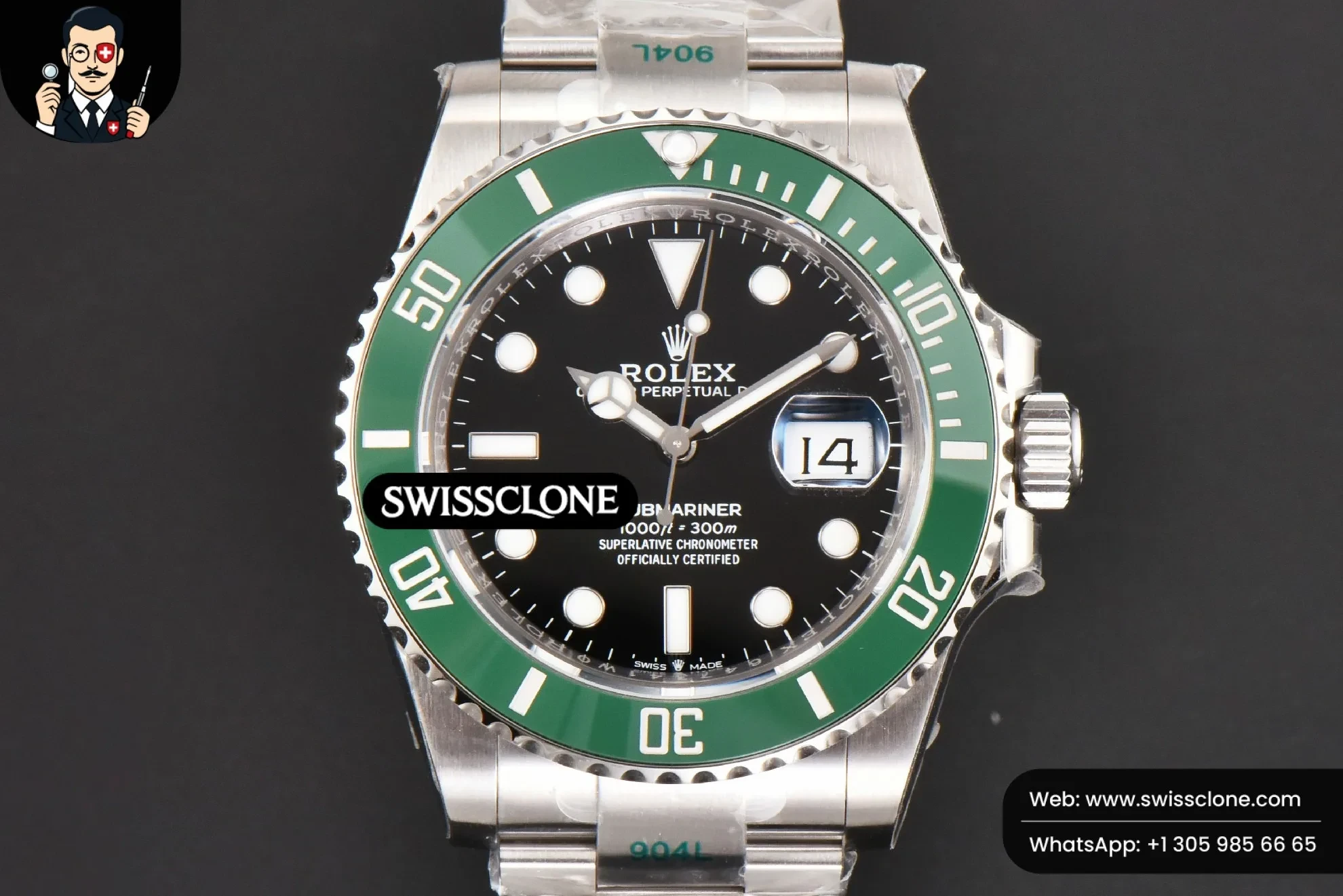 Rolex Submariner 126610 LV Kermit 904L 41mm Green Ceramic Black Dial VR3235
