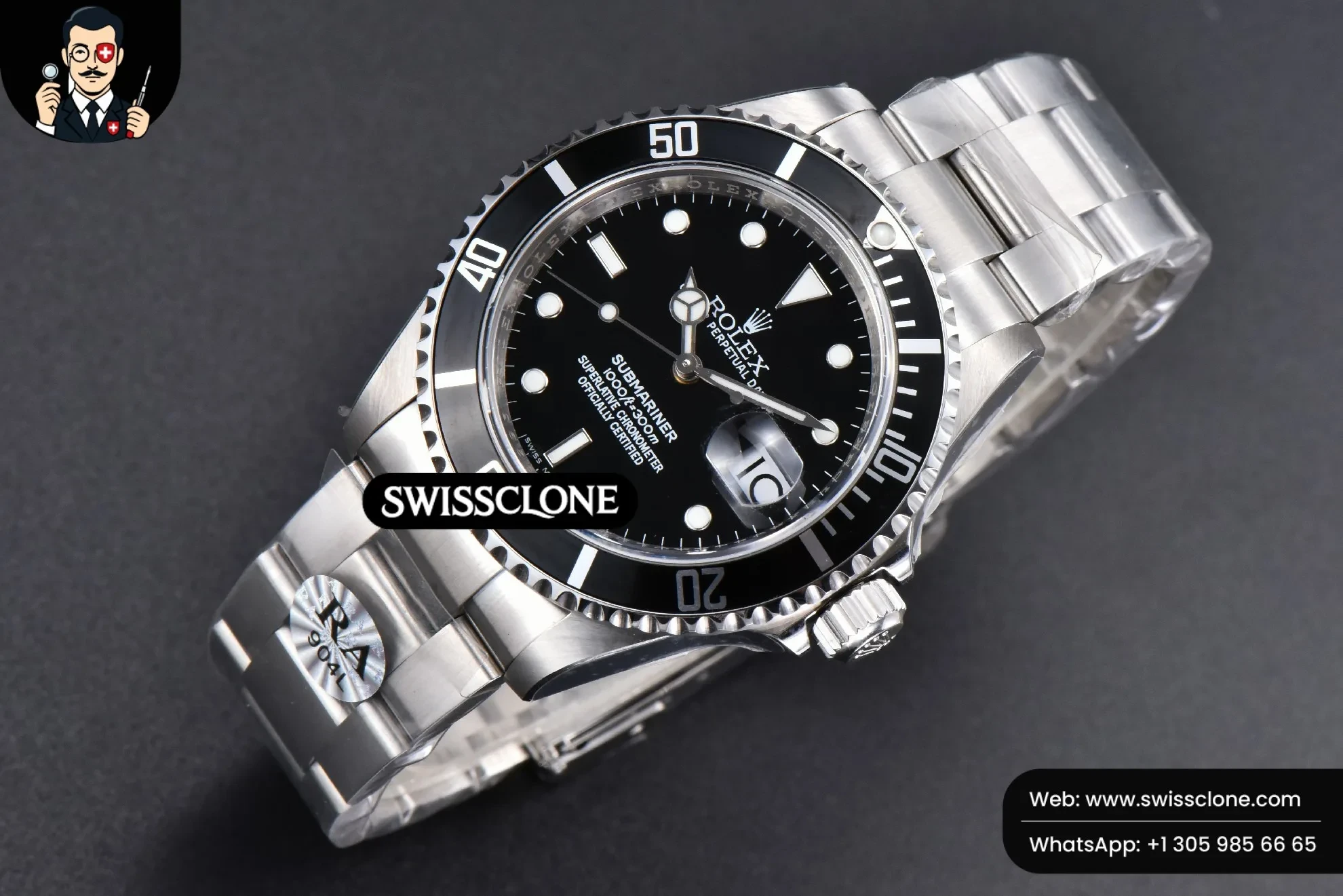 Rolex Submariner 16610 LN Black Bezel 904L 40mm RAF SH3135 Rehaut 1:1 Super Clone - Bezel & Case Profile