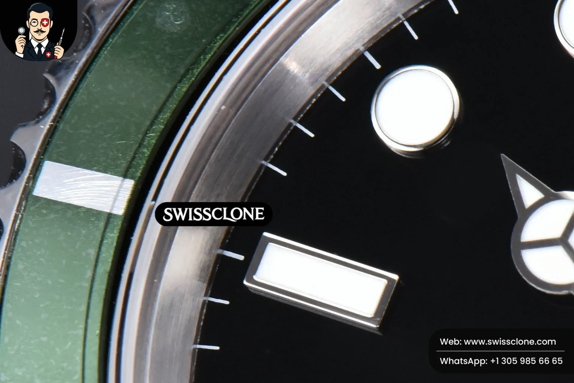 Rolex Submariner 16610 LV Green Bezel 904L 40mm RAF SH3135 No Rehaut 1:1 Super Clone - Lateral Case Thickness Profile