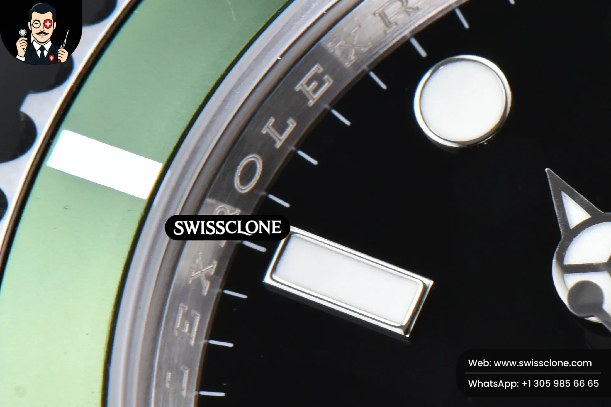 Rolex Submariner 16610 LV Green Bezel 904L 40mm RAF SH3135 Rehaut 1:1 Super Clone - Lateral Case Thickness Profile