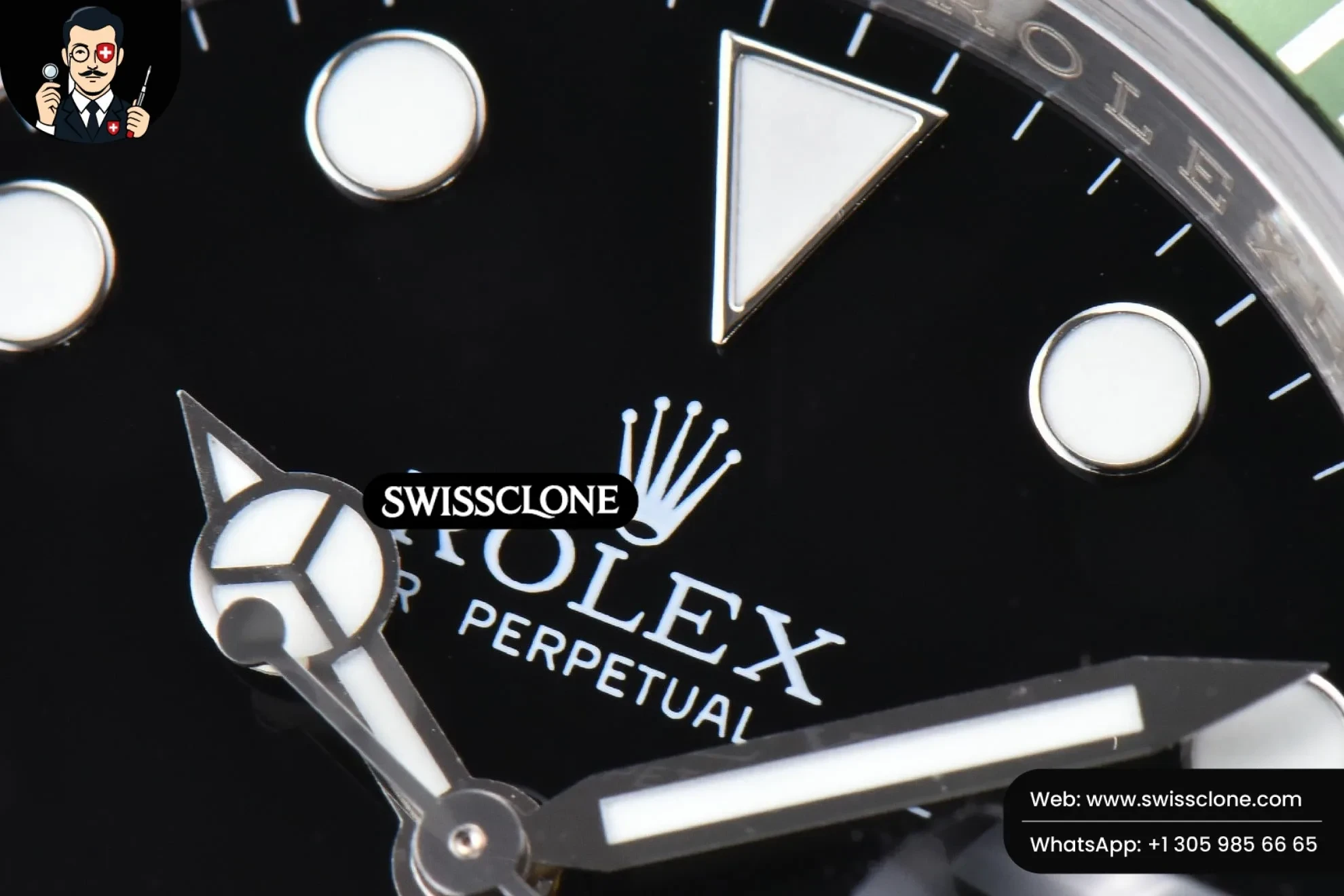 Rolex Submariner 16610 LV Green Bezel 904L 40mm RAF SH3135 Rehaut 1:1 Super Clone - Caseback & Cloned Calibre Movement