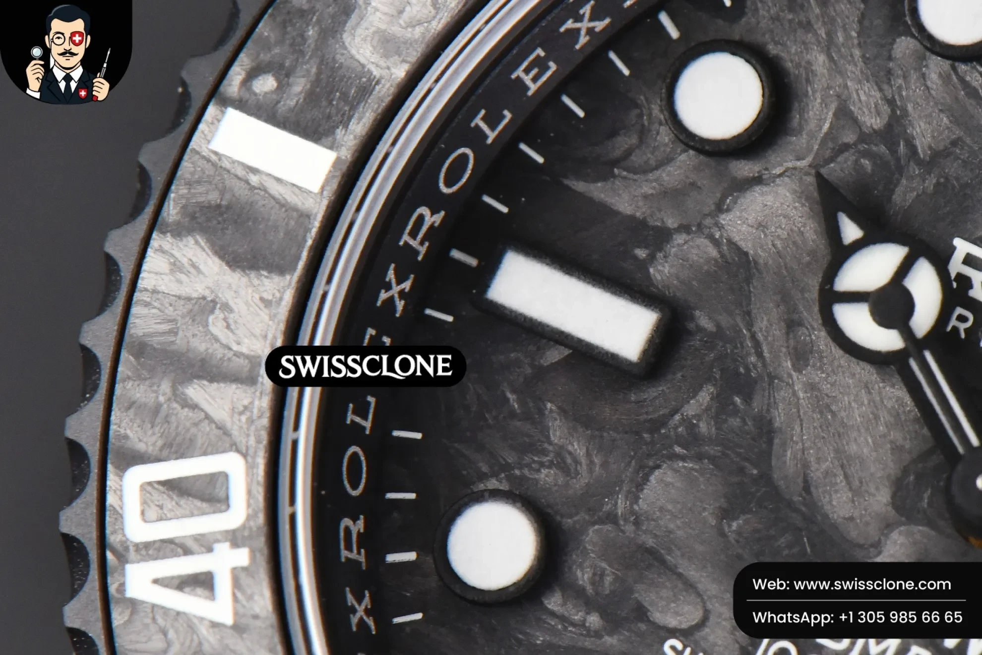 Rolex Submariner 40mm DIW Forged Carbon Black Element Nylon 1:1 Super Clone - Caseback & Cloned Calibre Movement