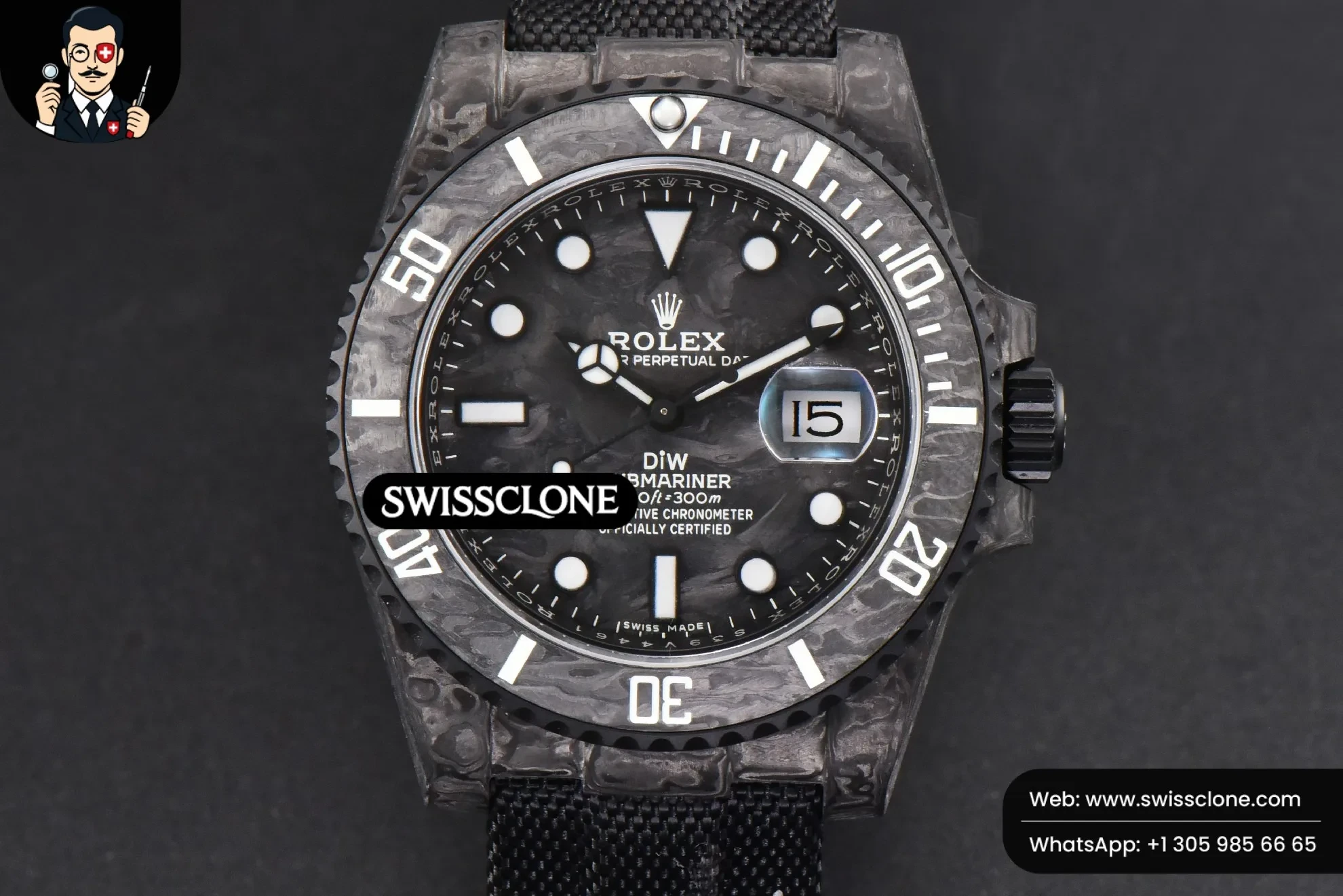 Rolex Submariner 40mm DIW Forged Carbon Black Element Nylon