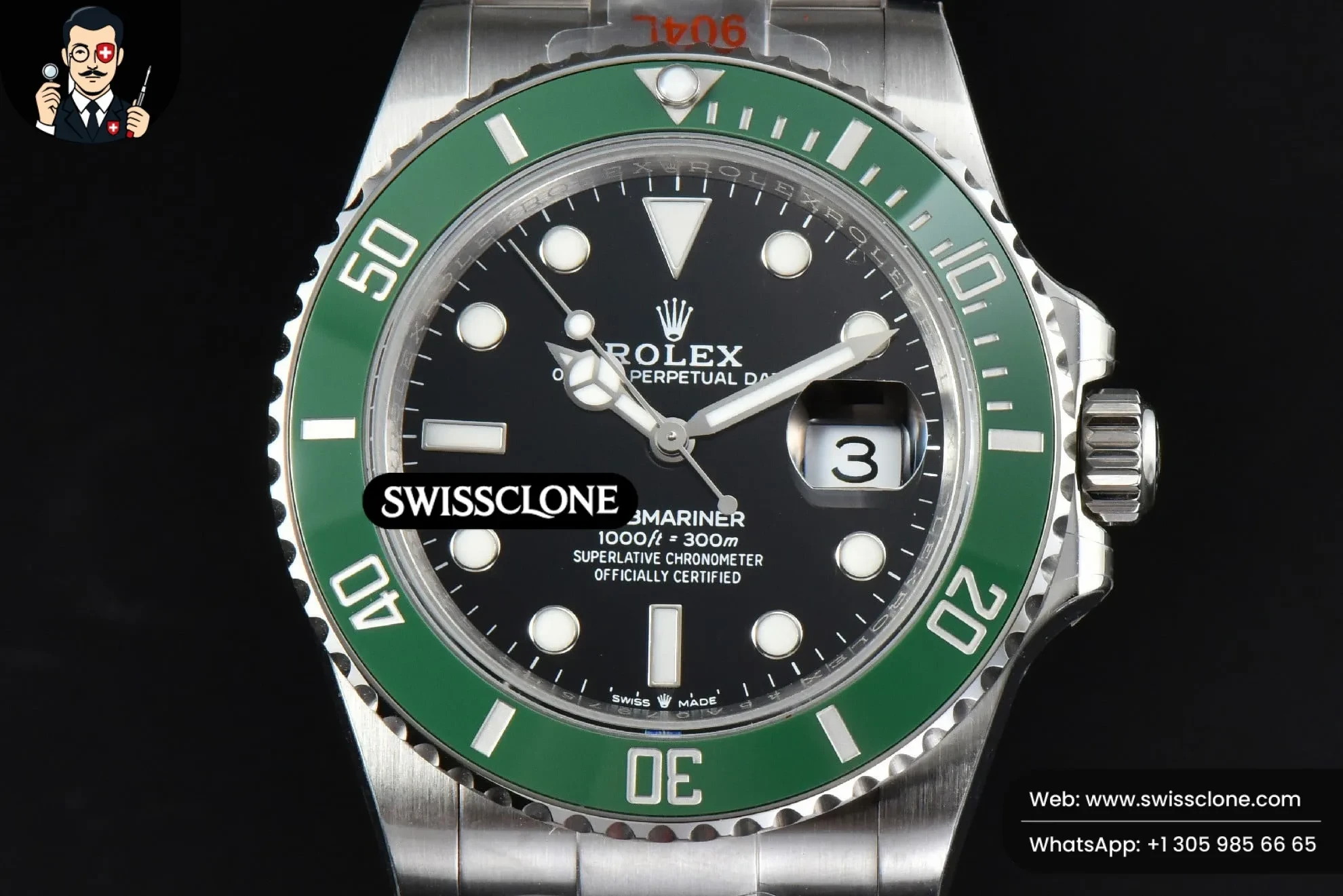 Rolex Submariner 41mm 126610 LV Green Ceramic Black Dial VR3235