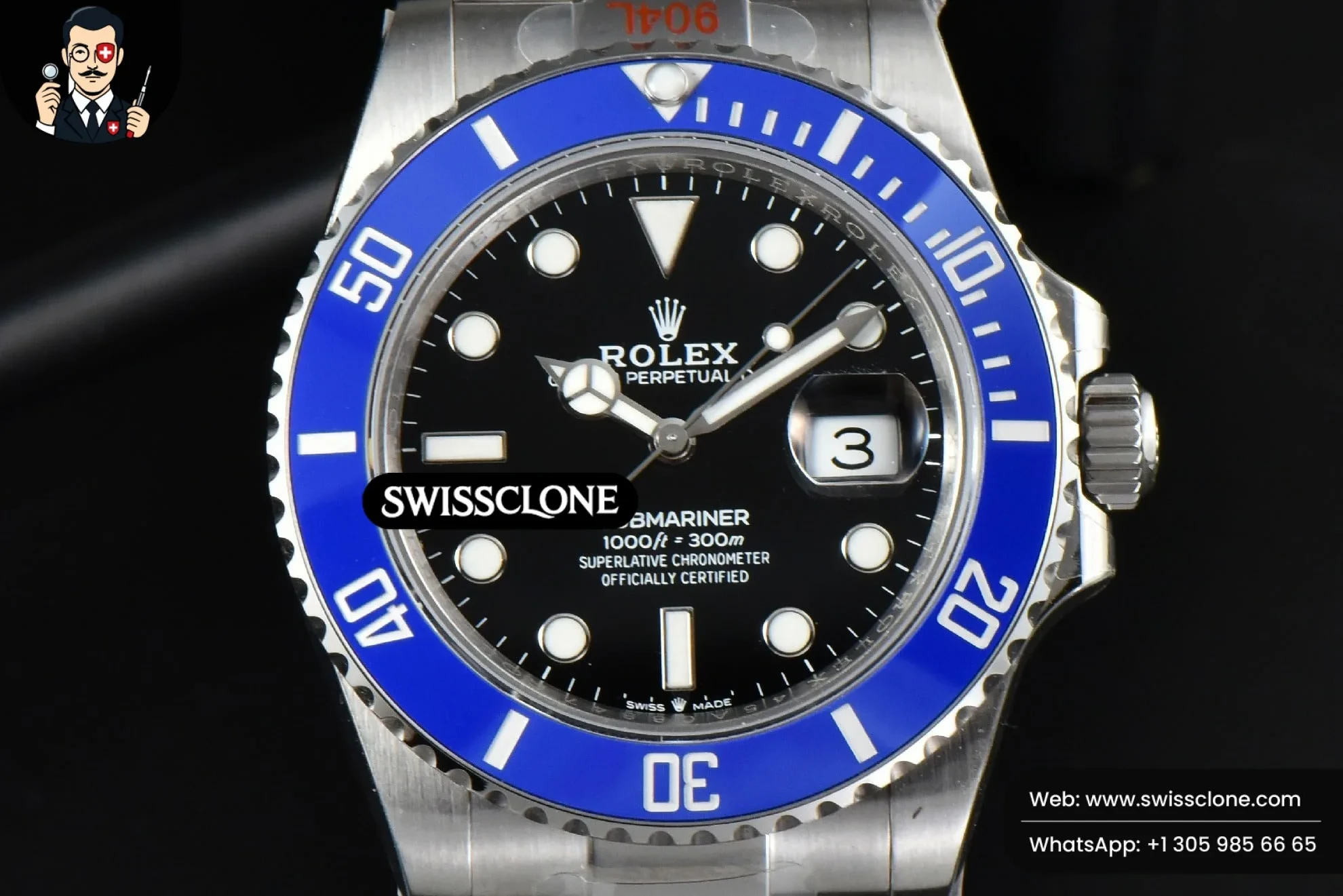 Rolex Submariner 41mm 126619 LB Blue Ceramic Black Dial VR3235