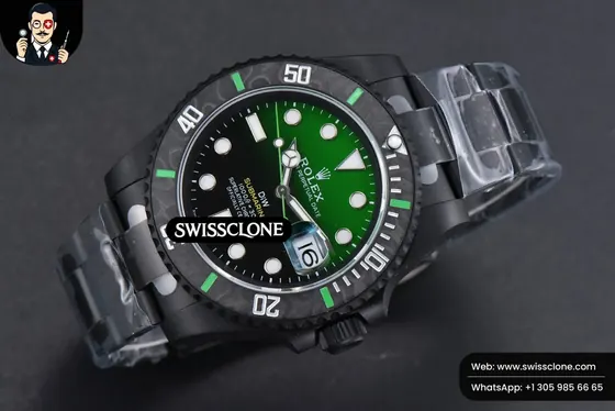 Rolex Submariner DIW DLC 41mm Green Graduated Dial VS3135 1:1 Super Clone - Bezel & Case Profile