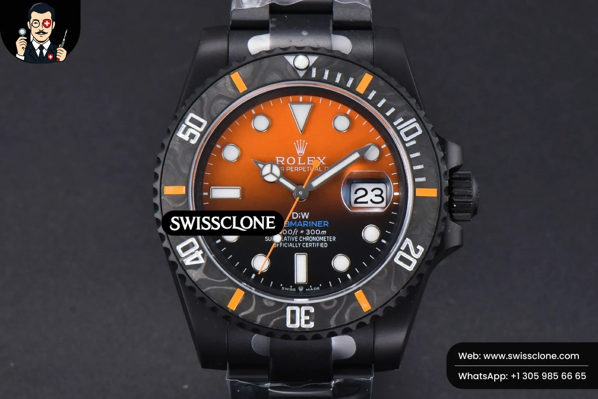Rolex Submariner DIW DLC 41mm Orange Gradient Dial VS3135
