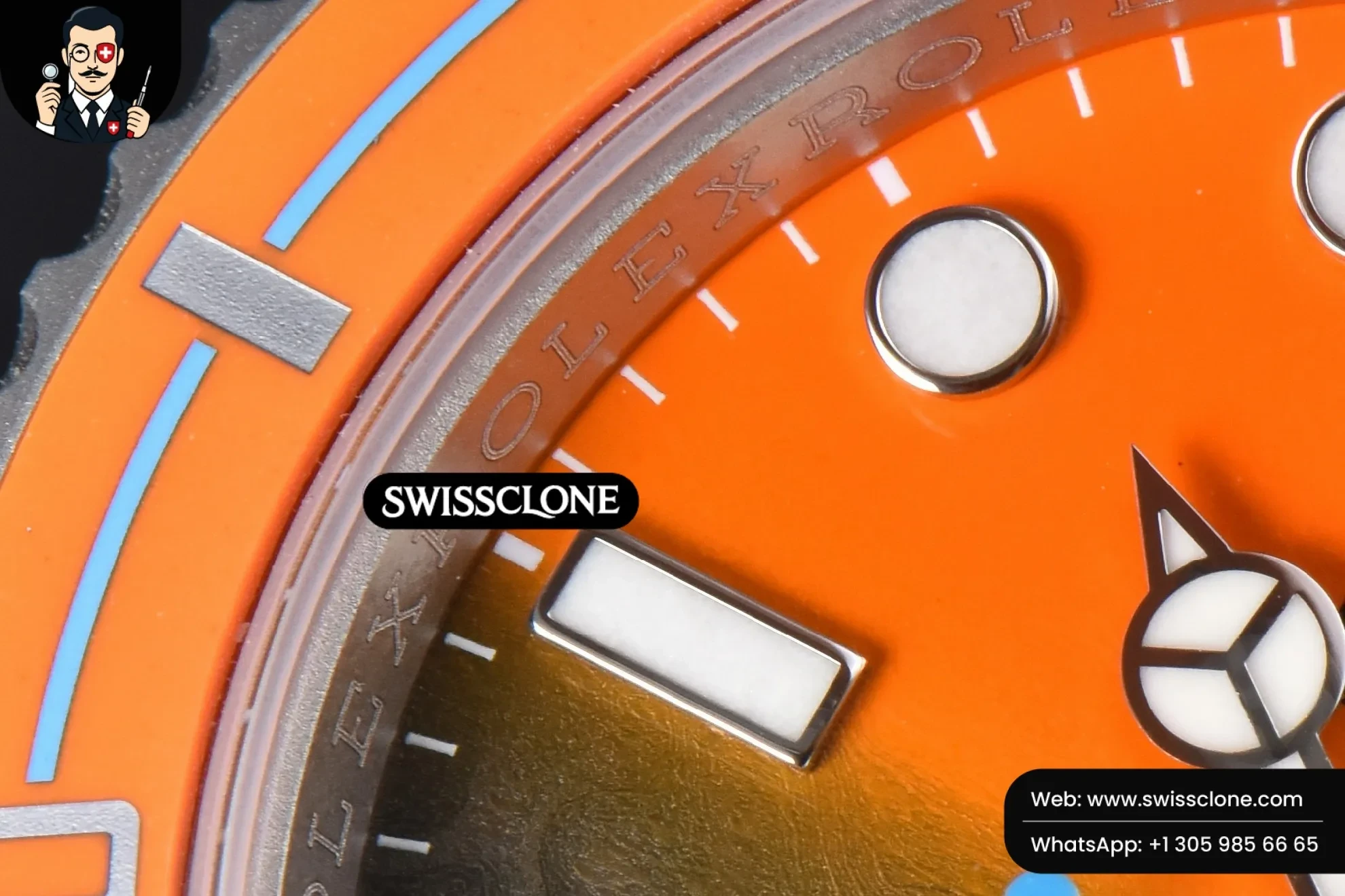 Rolex Submariner DIW Sandblasted 40mm Orange Gradient Dial VS3135 1:1 Super Clone - Lateral Case Thickness Profile