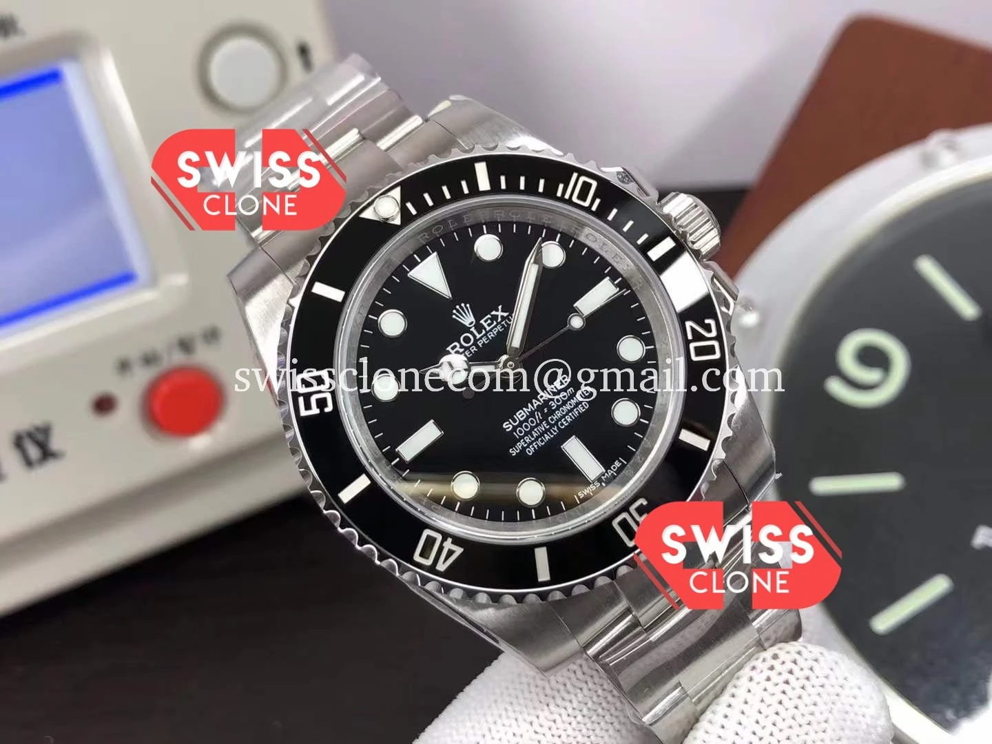 Rolex Submariner No Date 114060 3230 1:1 Super Clone - Dial Macro Close-Up