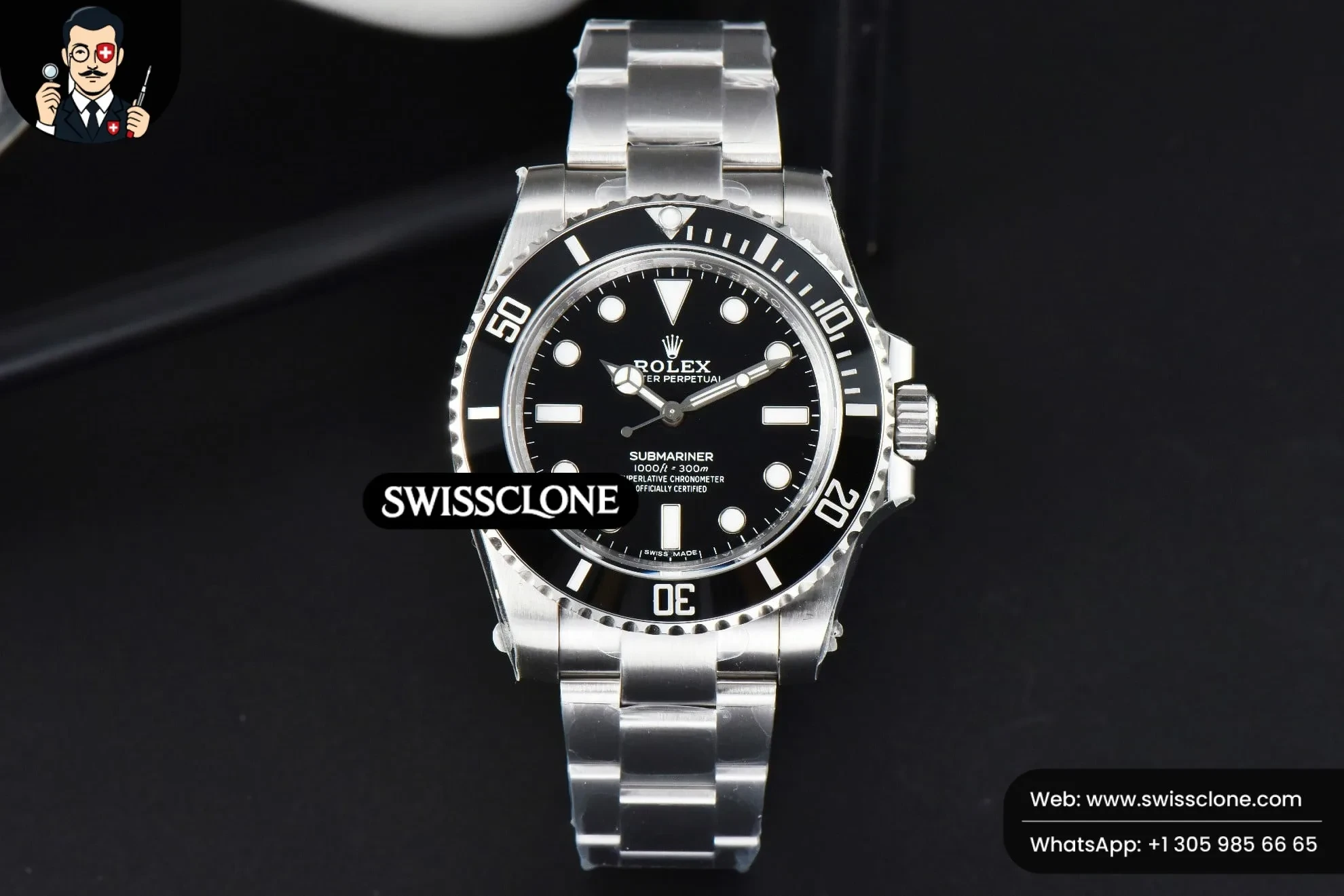 Rolex Submariner No Date 114060 40mm 114060 Black Dial VS3130 1:1 Super Clone - Dial Macro Close-Up