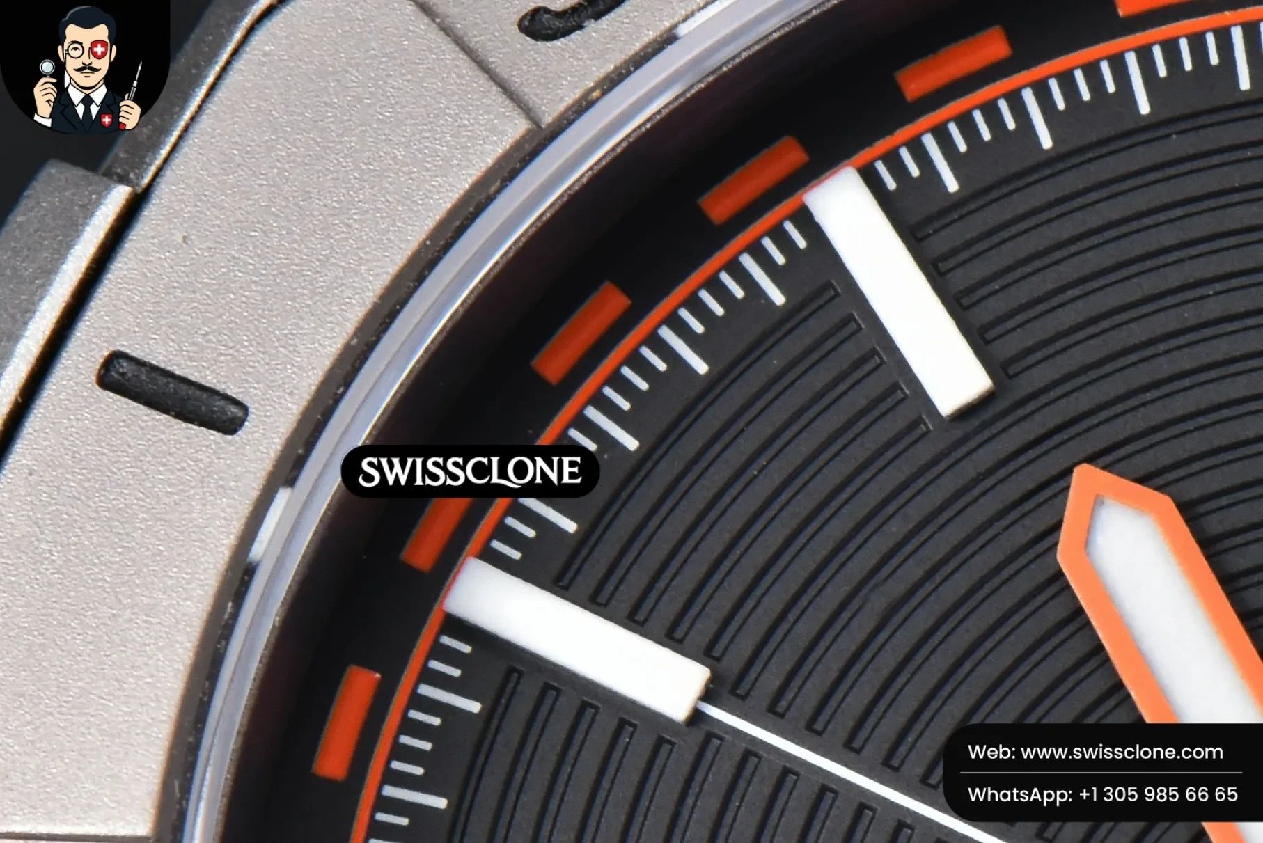 Rolex Tag Heuer Aquaracer Bamford OF 43mm Black/Orange Dial BraceletAquaracer Calibre 7 GMT OF 43mm Blue/Red Bezel Black Dial SW200 1:1 Super Clone - Lateral Case Thickness Profile