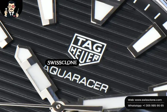 Rolex Tag Heuer Aquaracer Caliber 5 43mm OF Black Dial Silver Hand SW200 1:1 Super Clone - Caseback & Cloned Calibre Movement