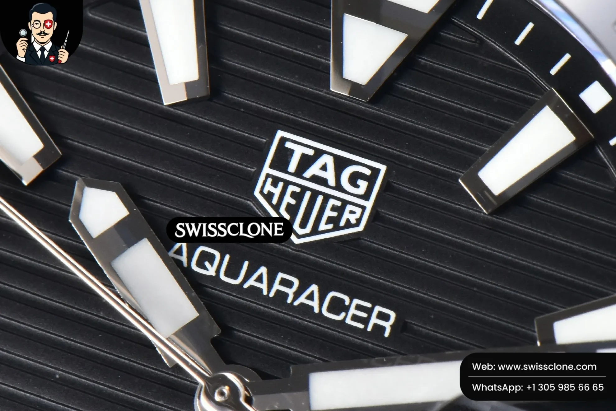 Rolex Tag Heuer Aquaracer Calibre 5 OF 43mm Black Dial Black Bezel Rubber SW200 1:1 Super Clone - Clasp & Bracelet Finishing