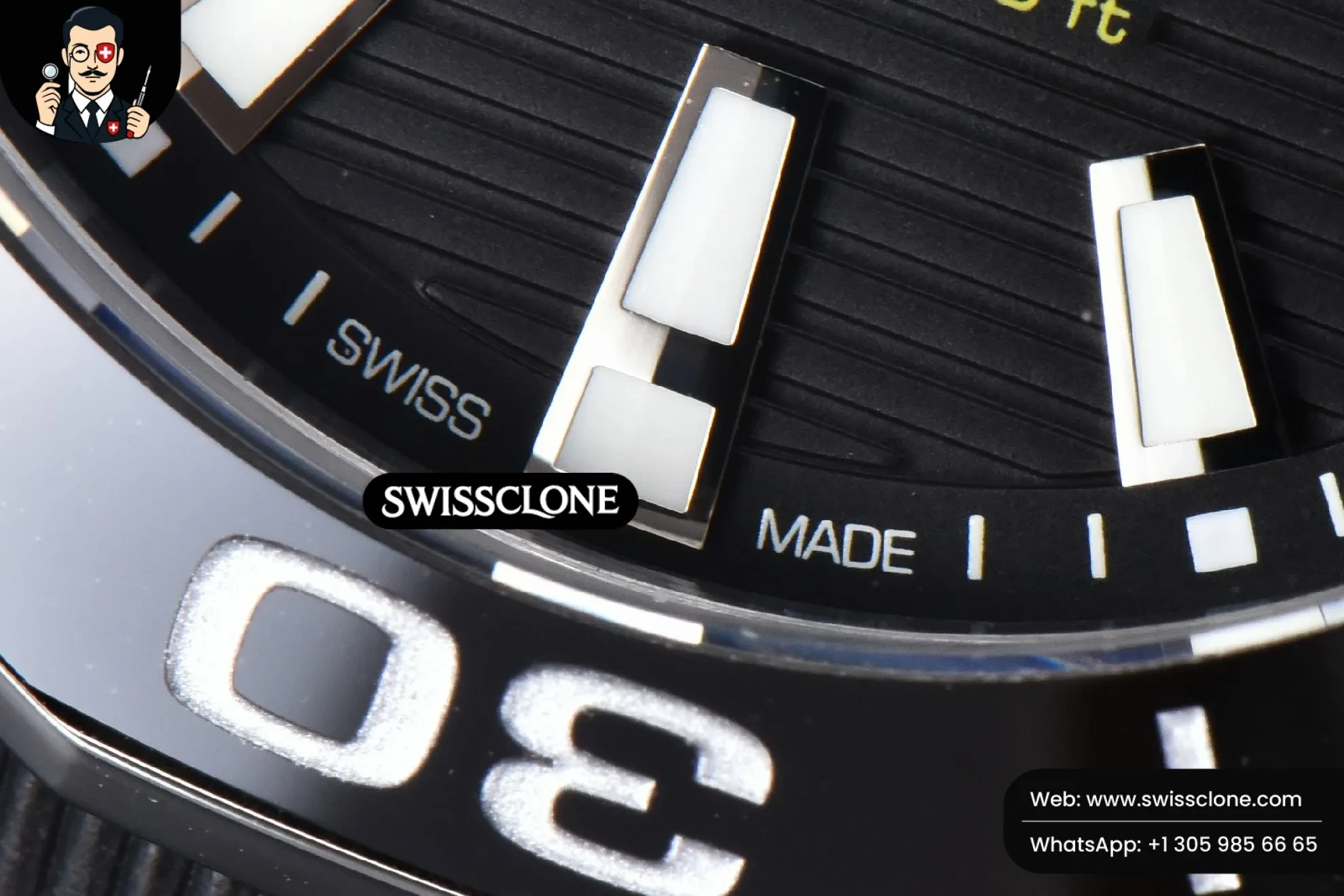 Rolex Tag Heuer Aquaracer Calibre 5 OF 43mm Black Dial Black Bezel Rubber SW200 1:1 Super Clone - On-Wrist Presence View
