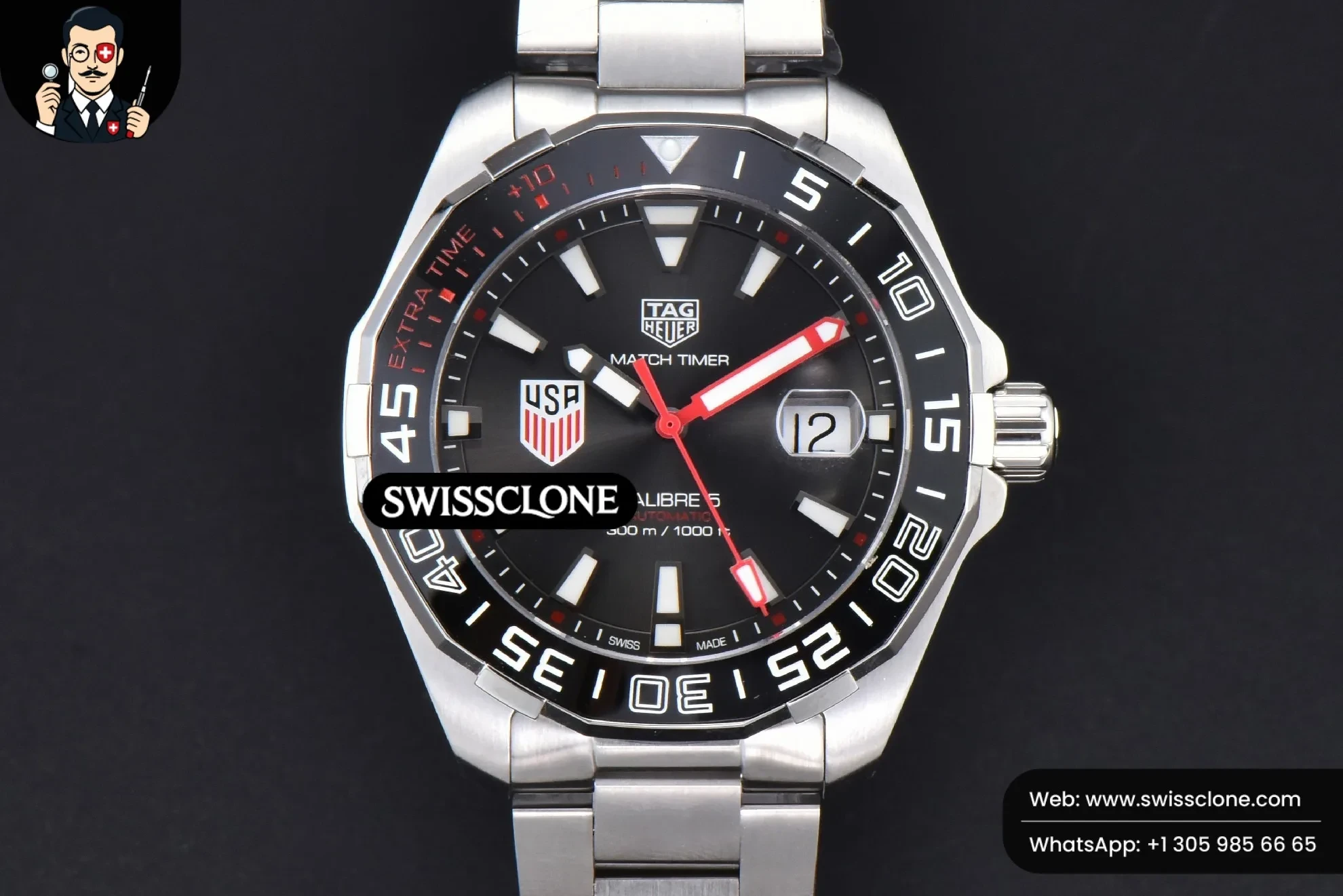 Tag Heuer Aquaracer Calibre 5 OF 43mm Black Dial Red Hands SW200