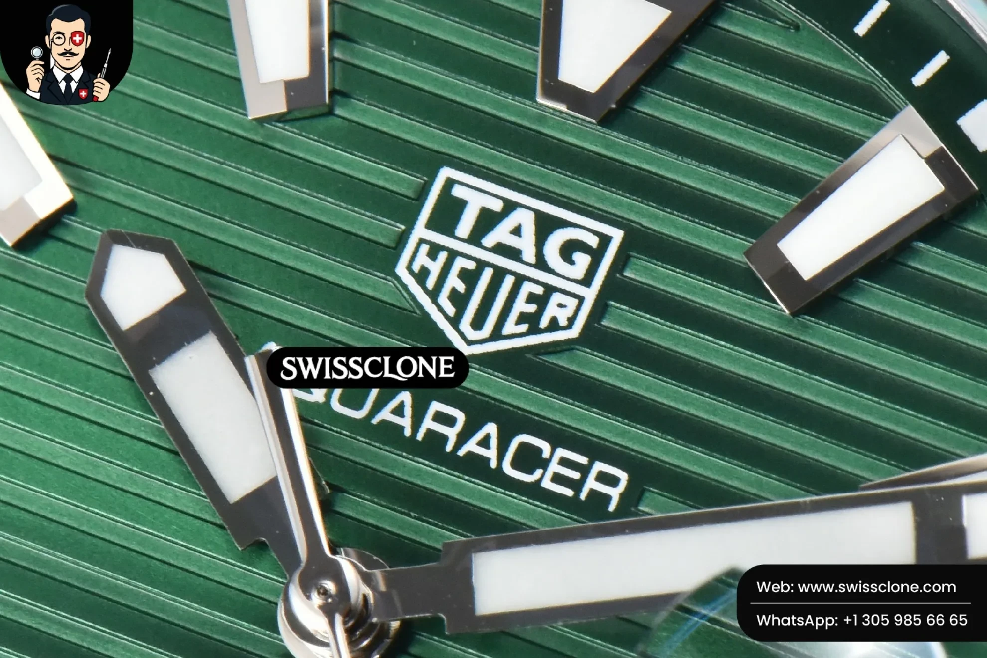 Rolex TAG Heuer Aquaracer Calibre 5 OF 43mm Green Dial Green Bezel SW200 1:1 Super Clone - Caseback & Cloned Calibre Movement