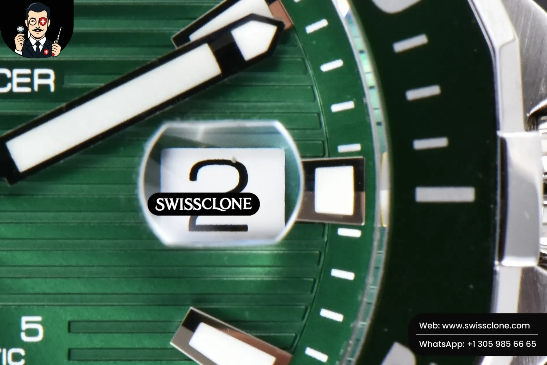 Rolex TAG Heuer Aquaracer Calibre 5 OF 43mm Green Dial Green Bezel SW200 1:1 Super Clone - On-Wrist Presence View