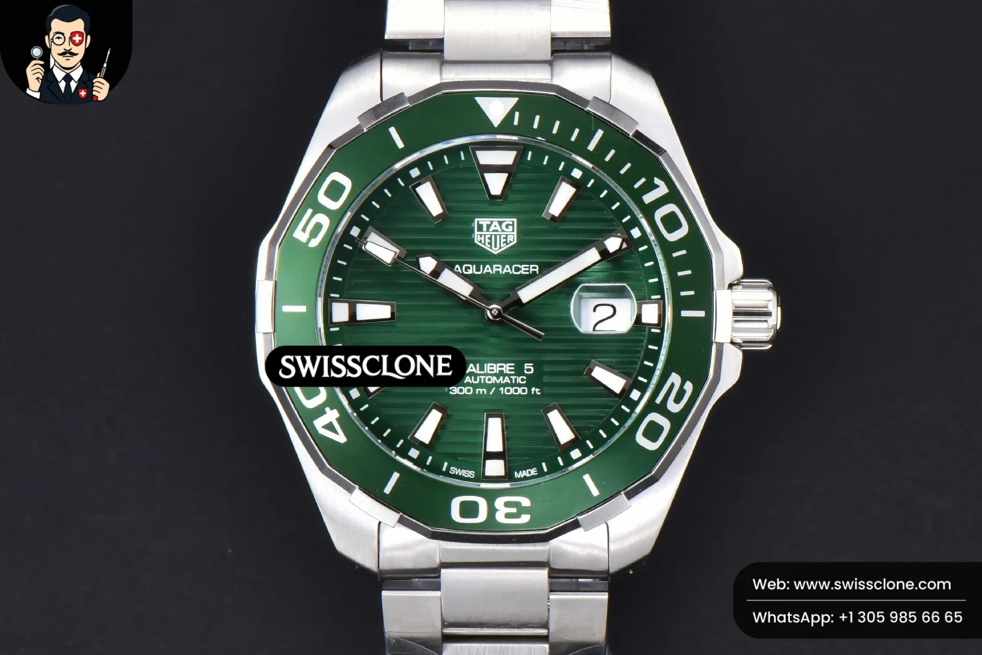 TAG Heuer Aquaracer Calibre 5 OF 43mm Green Dial Green Bezel SW200