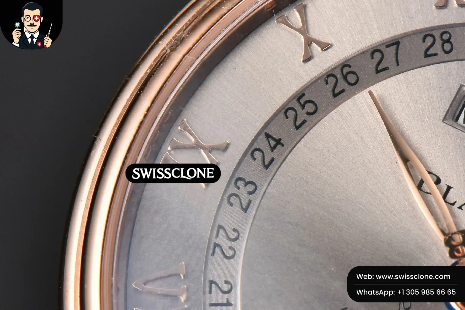 Villeret 6654 40mm Complicated Function OMF Silver Dial Black Leather (SW-27962) 1:1 Super Clone - Caseback & Cloned Calibre Movement