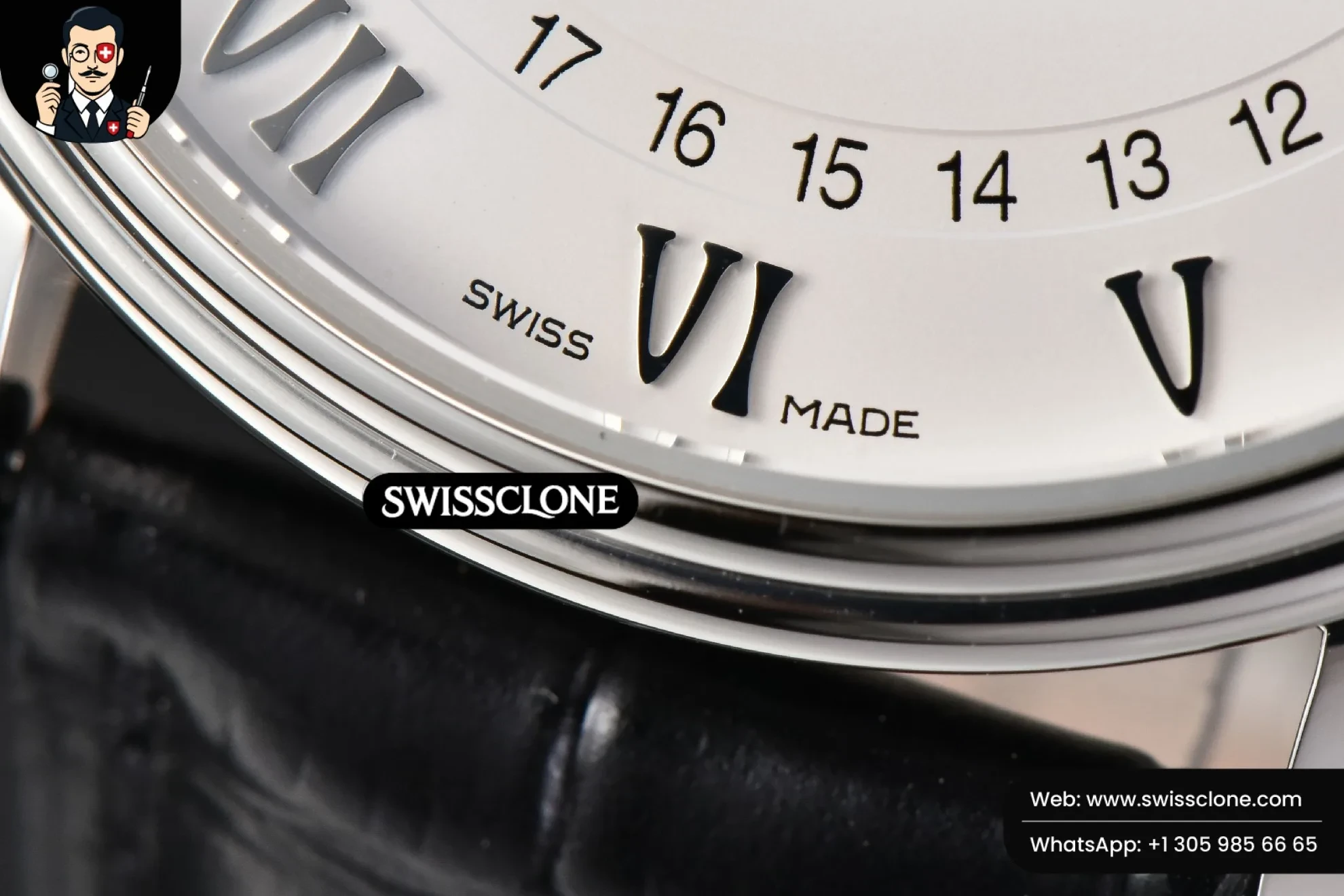Rolex Villeret 6654 40mm Complicated Function OMF White Dial Black Leather 1:1 Super Clone - On-Wrist Presence View