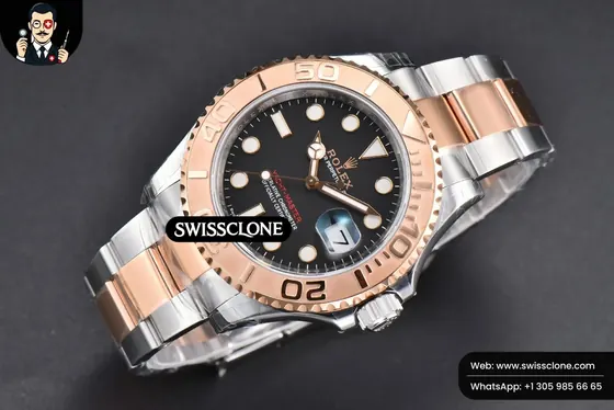 Rolex Yacht Master 116621 40mm RG/SS Black Dial RG/SS VS3135 1:1 Super Clone - Bezel & Case Profile