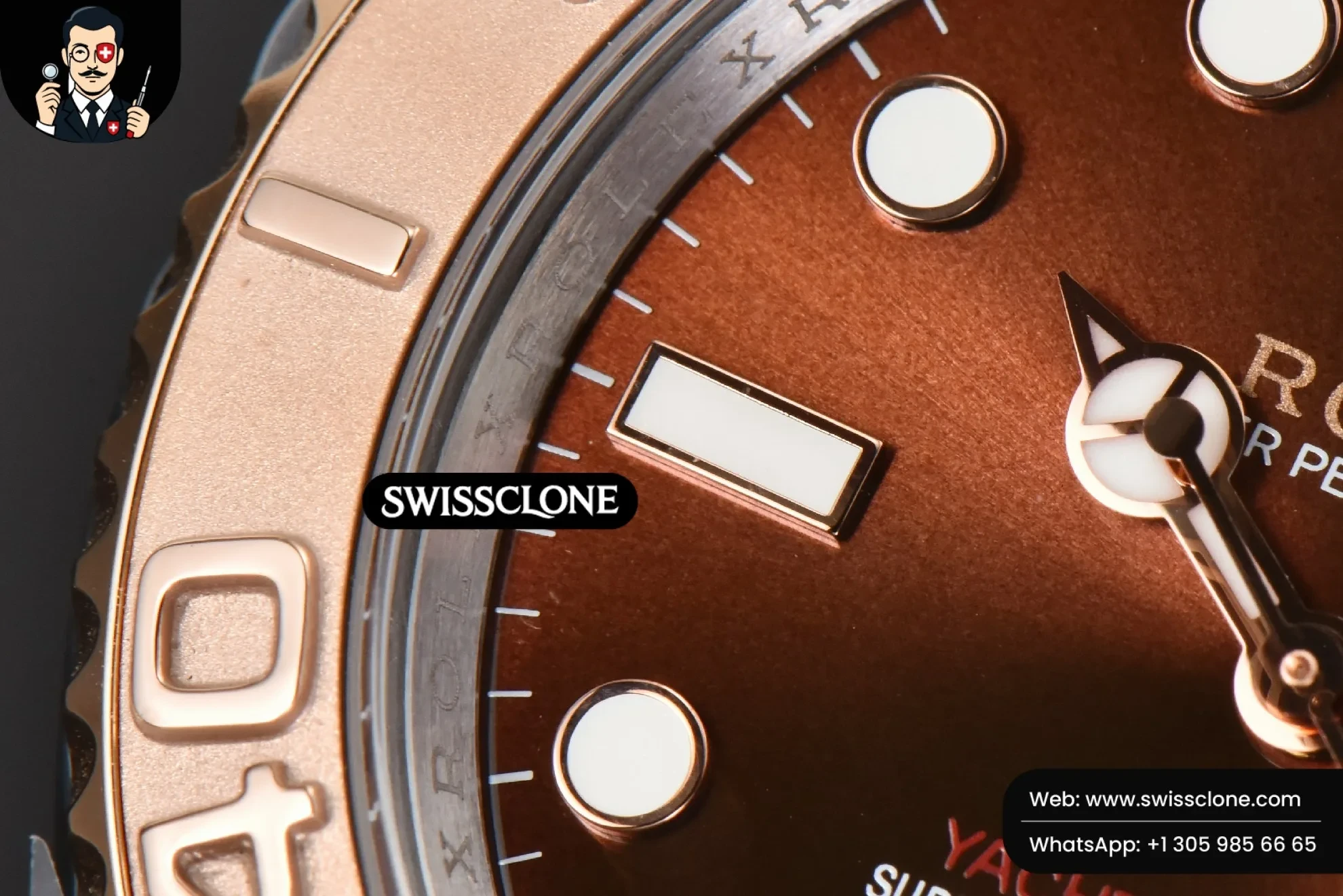 Rolex Yacht Master 126621 RG/SS 40mm CSF 904L Brown Dial RG/SS VR3235 1:1 Super Clone - Caseback & Cloned Calibre Movement
