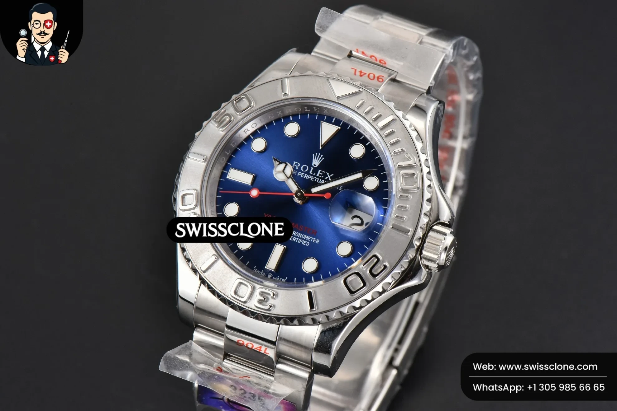 Rolex Yacht Master 126622 40mm CSF 904L Blue Dial VR3235 1:1 Super Clone - Bezel & Case Profile