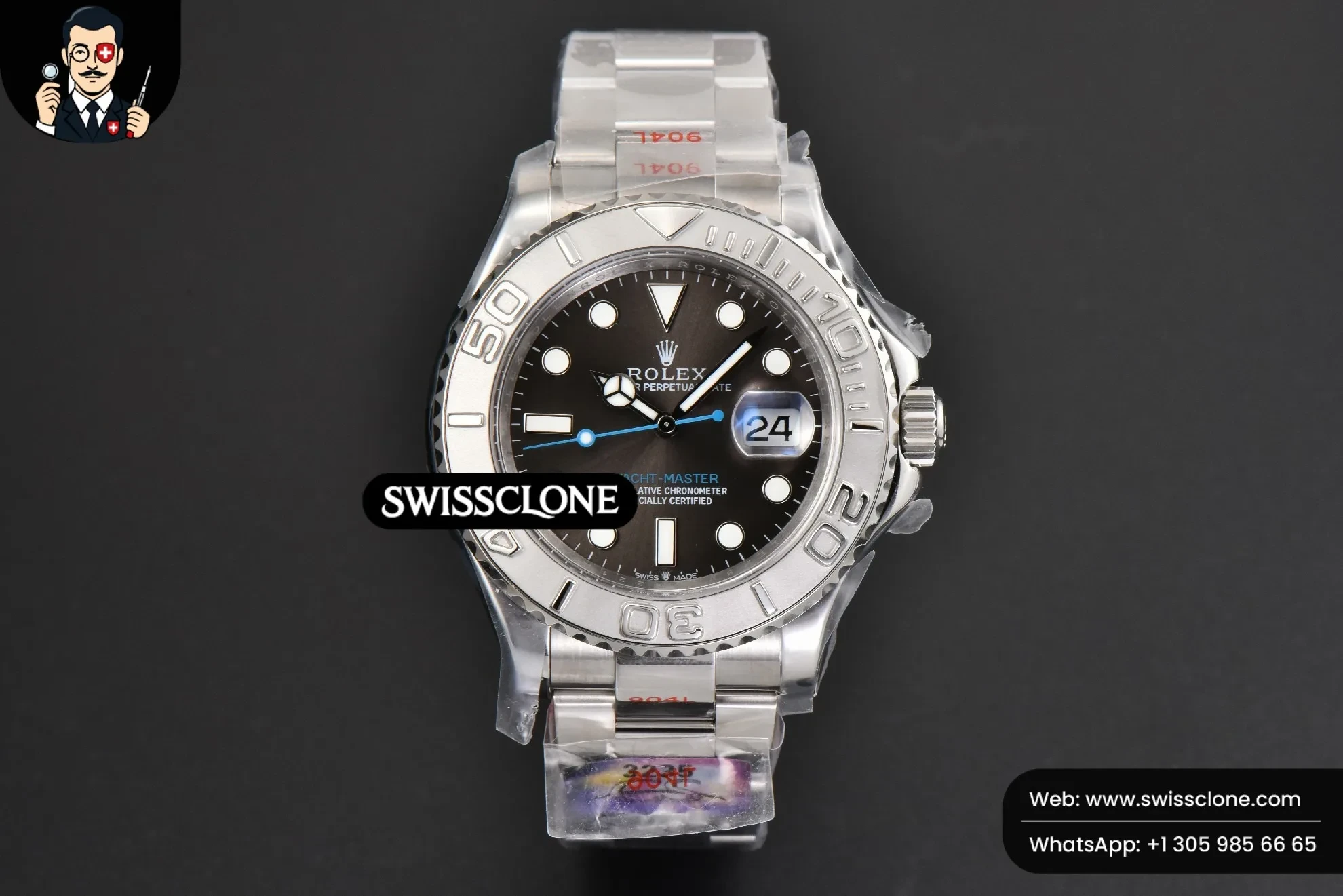 Rolex Yacht Master 126622 40mm CSF 904L Gray Dial VR3235 1:1 Super Clone - Dial Macro Close-Up