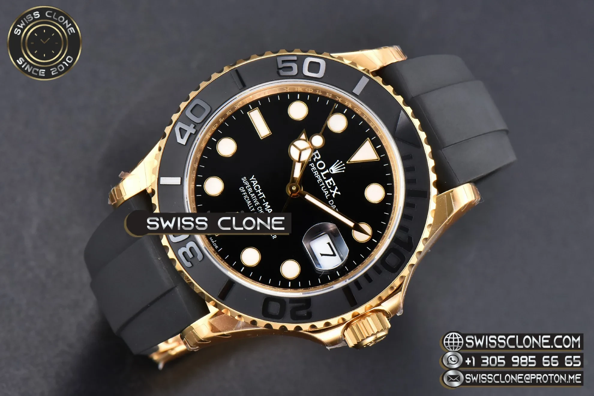Rolex Yacht Master 226658 42mm YG VSF Ceramic Black Dial VS Factory 1:1 Super Clone - Bezel & Case Profile