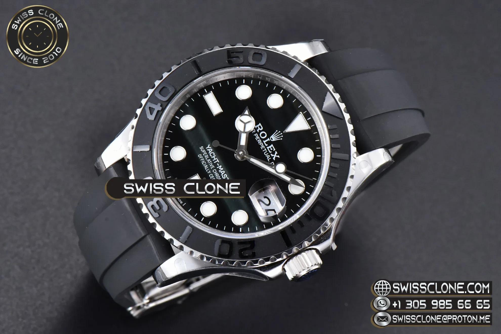Rolex Yacht Master 226659 42mm 3D Black Ceramic Bezel Falcon’s Eye Dial Oysterflex VR3235 1:1 Super Clone D - Dial Macro Close-Up