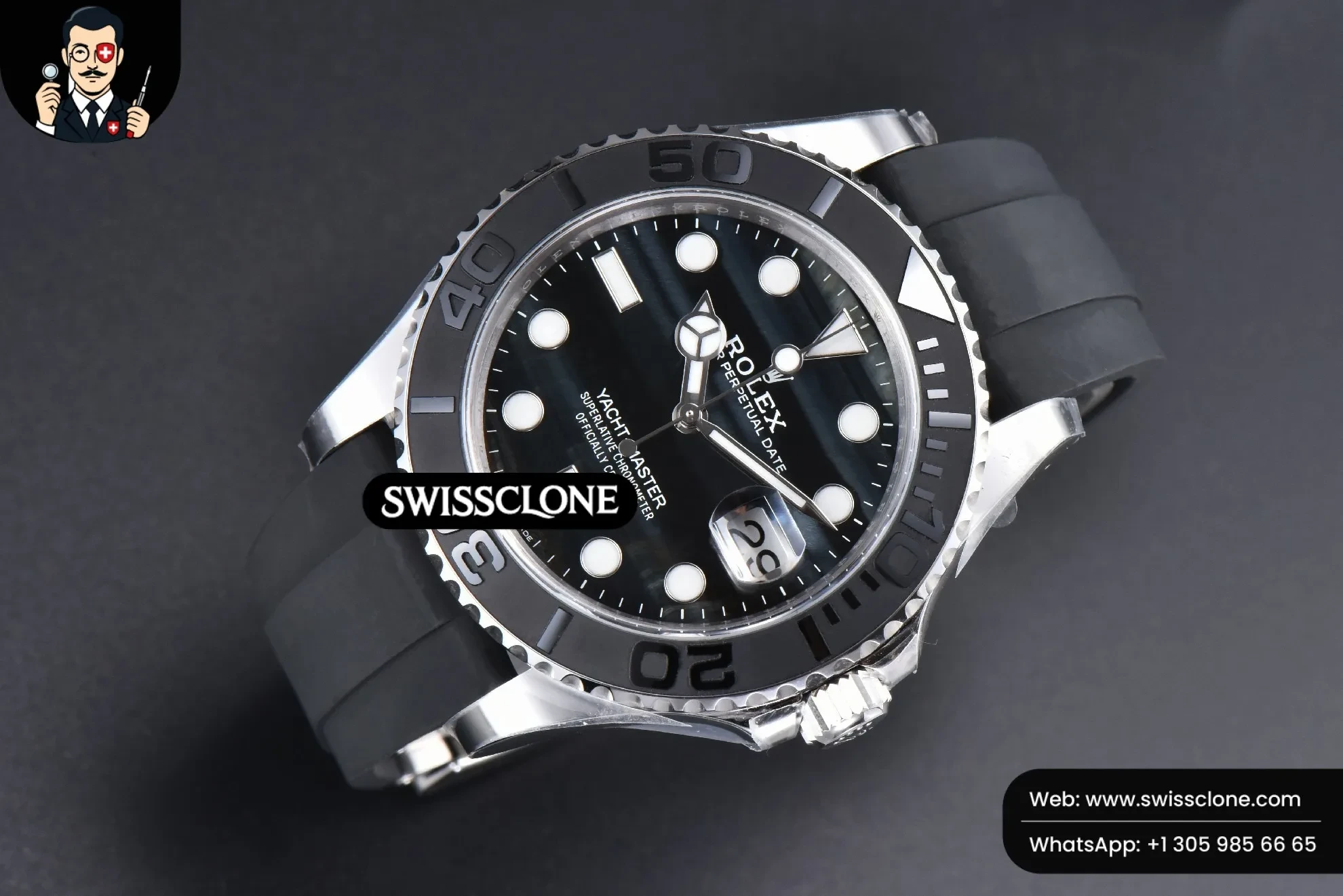 Rolex Yacht Master 42mm 226659 Clean Falcon’s Eye Dial on Black Rubber VR3235 Clean Factory 1:1 Super Clone D - Bezel & Case Profile